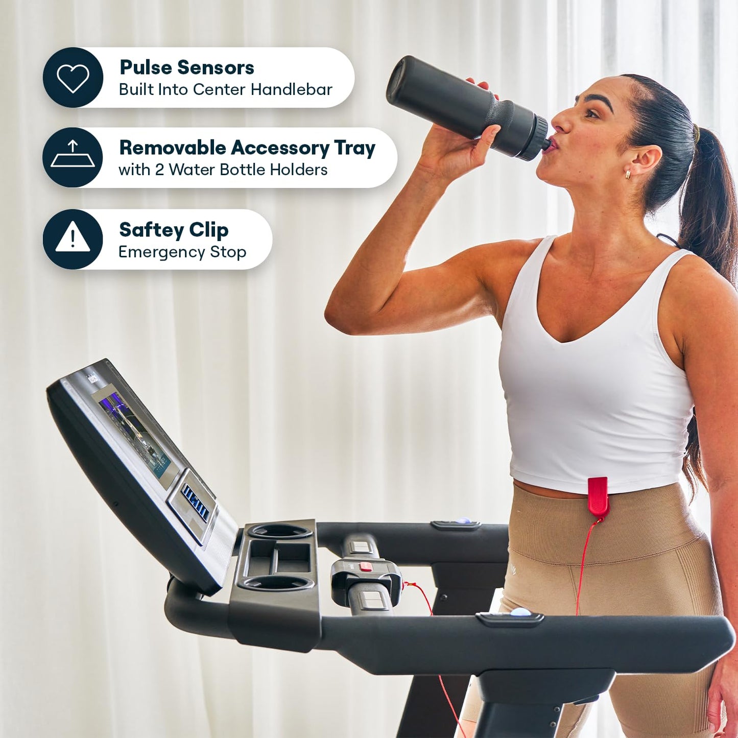Echelon Stride 6S-10 Smart Foldable Treadmill | XL Device Holder, 3.0 CHP Motor, 12 Incline Levels, Bluetooth, USB Charging, Auto-Fold Design | Home Gym Running, Jogging & Cardio Machine