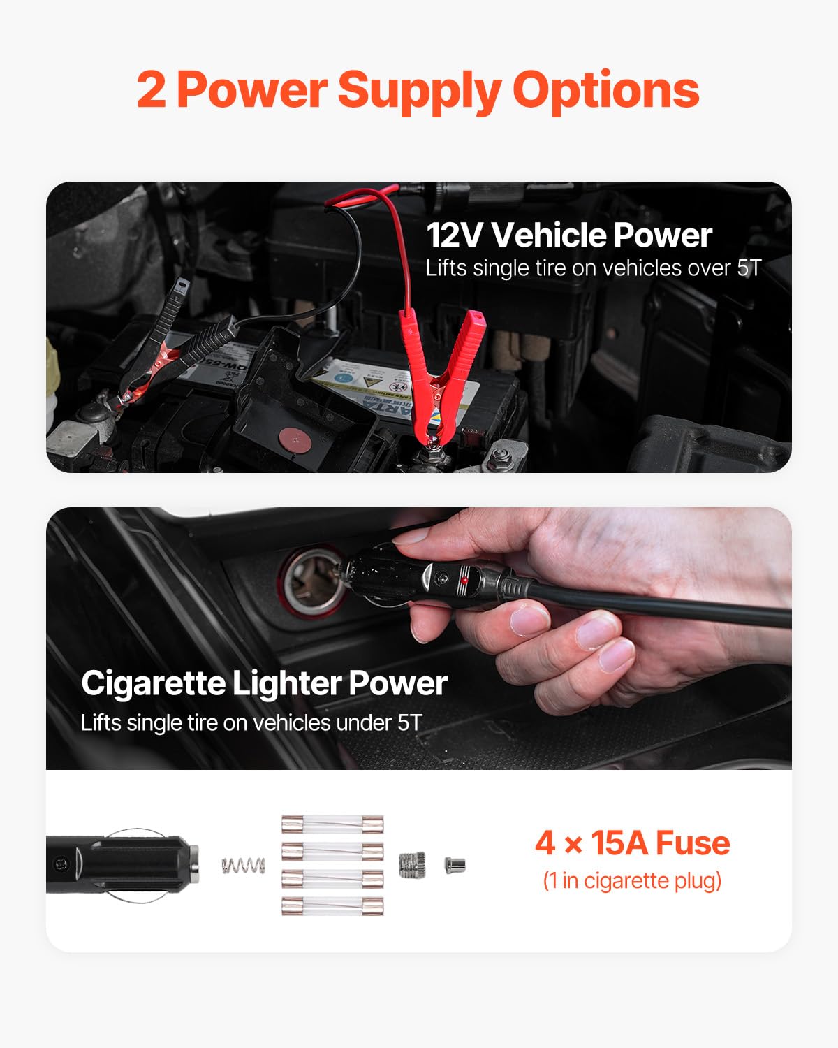 VEVOR Electric Car Jack, 5 Tons /11000 lbs Electric Jack with Built-in Inflator, 12V Adjustable Tire Change Replacement with Secure Hammer & LED Light, Portable Jack kit for Sedan, SUV, Truck