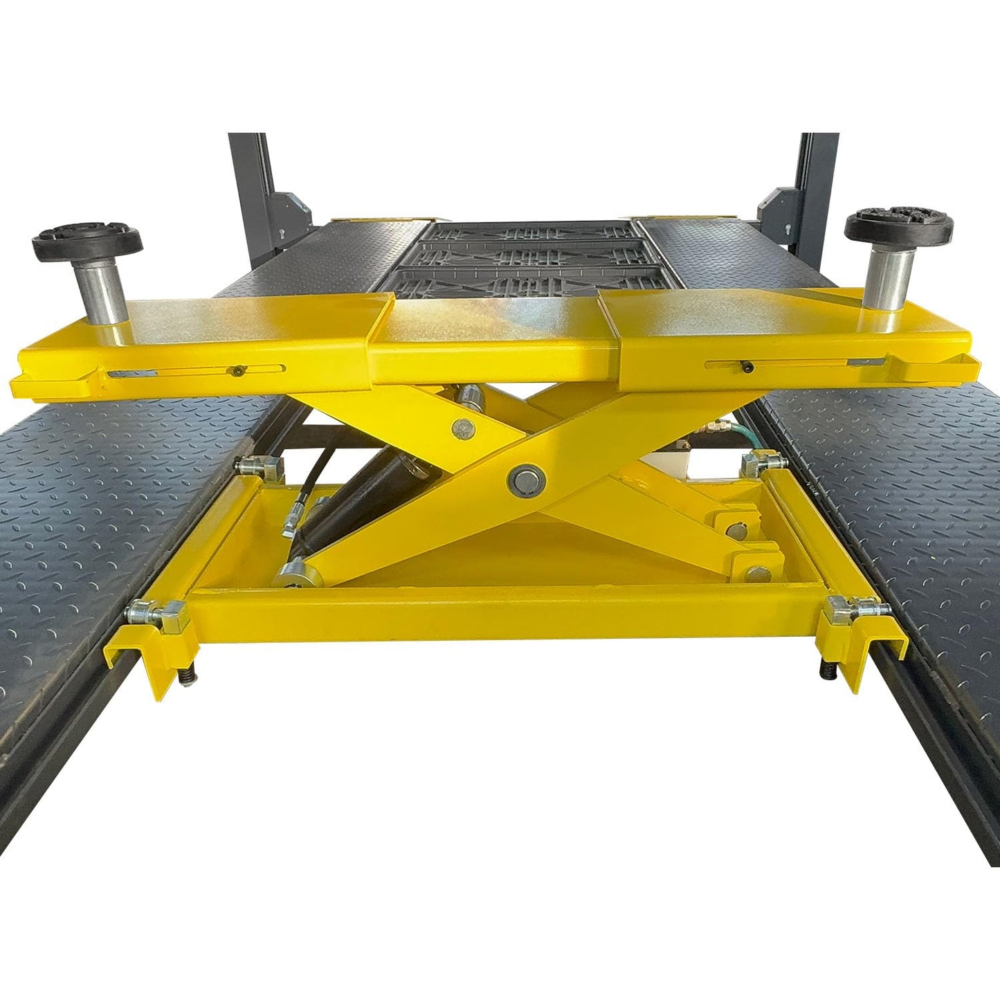 HPDMC 8500 lbs Four Post Parking Lift, 110V Heavy Duty 4 Post Lift w/Caster, Suit with Rolling Jack Bridge Jack for Workshop, Maintenance Shop 1 Year Warranty