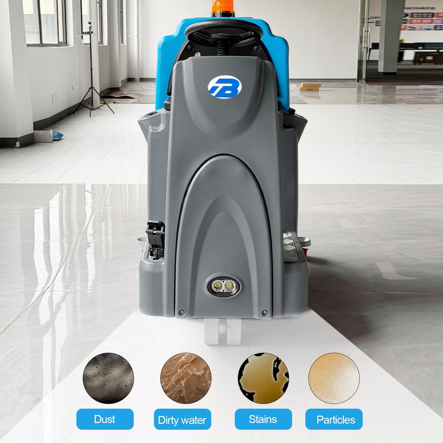T&B 85 Ride on Floor Scrubber Machine