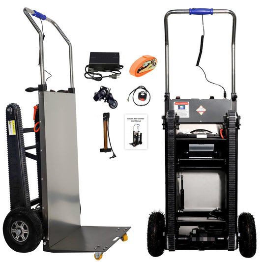 RXFSP 661LBS Load Capacity Hand Trucks Heavy Duty, 500W Hand Cart Dolly Electric Stair Climbing Hand Trucks with Rubber Tracks