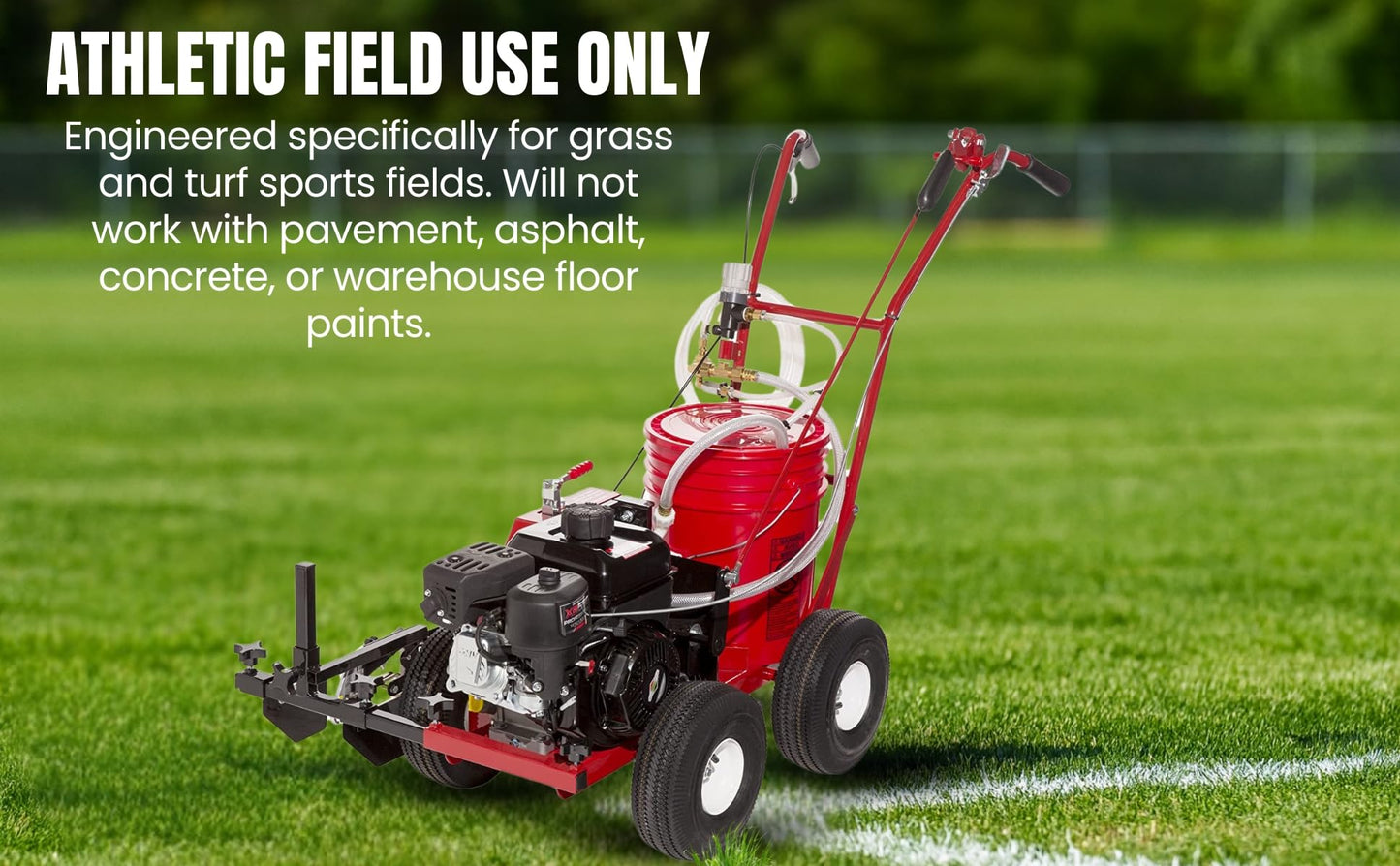 Newstripe EcoLiner SP Self-Propelled Field Striper (Part# 10004621) | Field Use Only | Heavy Duty 45psi Pump, Detachable Spray Gun, No Pressurized Tanks, 12V Battery | 2-Year Warranty | Made in USA