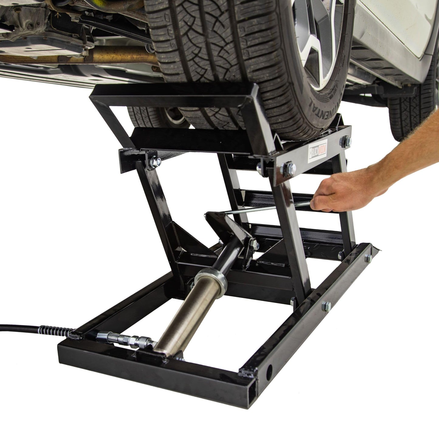 Black Widow Car Ramps for Oil Change, 3,000 lb GAWR, Hydraulic, Adjustable 6"–15.5", Underbody Access, Pair