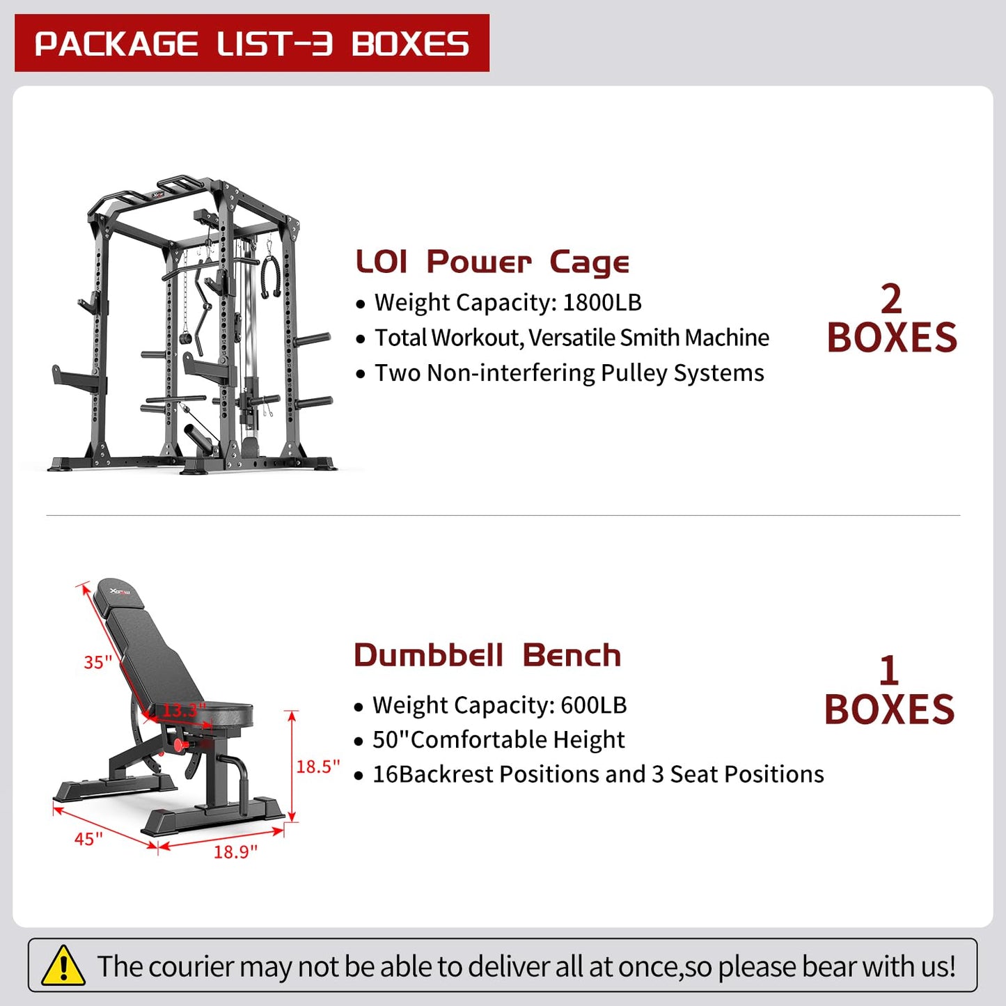 Power Rack Power Cage Multi-Function Squat Rack with Cable Crossover System Selectable More Training Attachment Power Rack for Garage & Home Gym (Black, B Set L01 Power Cage+Weight Bench)