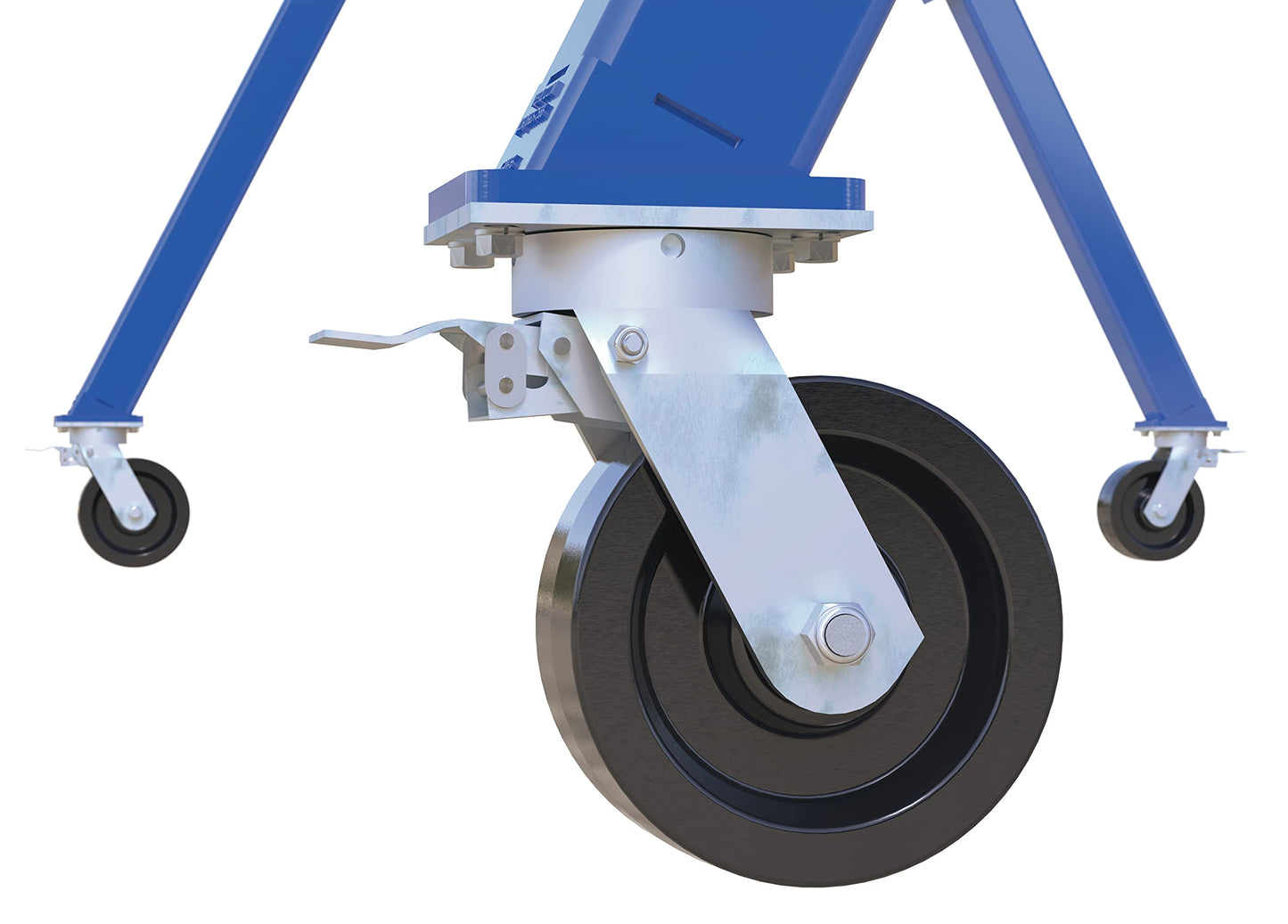 Vestil AHS-8-15-14-TLC Adj HT Steel Gantry Crane 8K 15X14 TL Casters, Blue