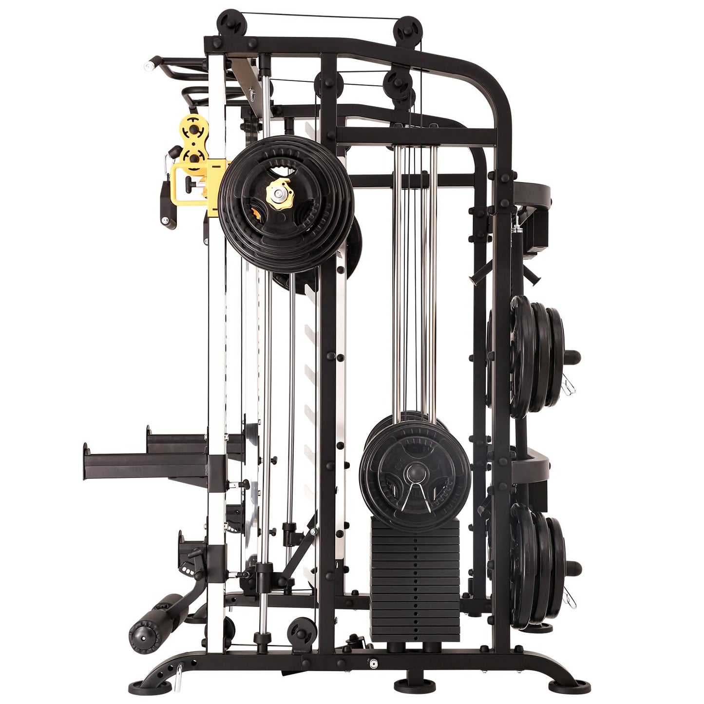 Altas Strength Smith Machine Home Gym 1000 lbs Capacity 2000 lbs Cables Strength Training Power Cages for Squats Presses Pulling Deadlifts Light Commercial Equipment Easy Assembly M810