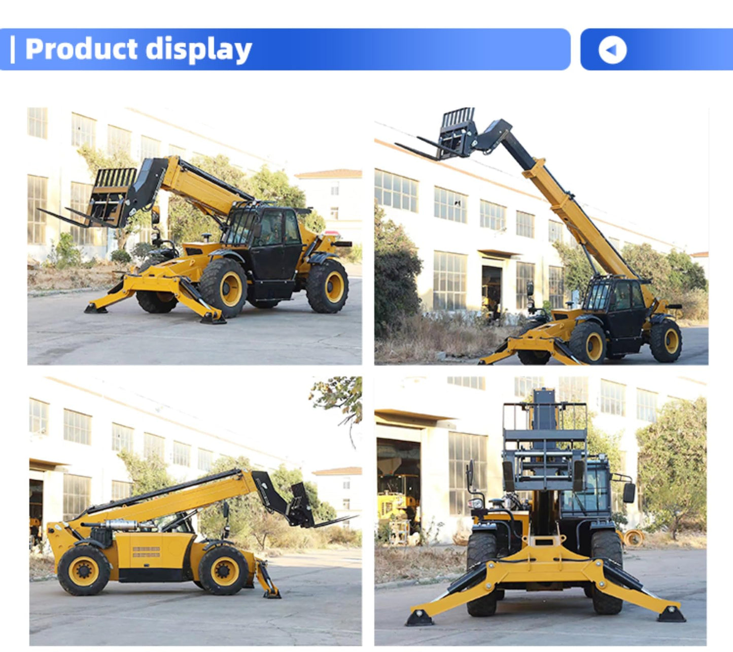 4x4 Rough Terrain Forklift 6-8 Ton, Heavy Duty Off Road Forklift for Ports Construction Mining Industrial Cargo Transport