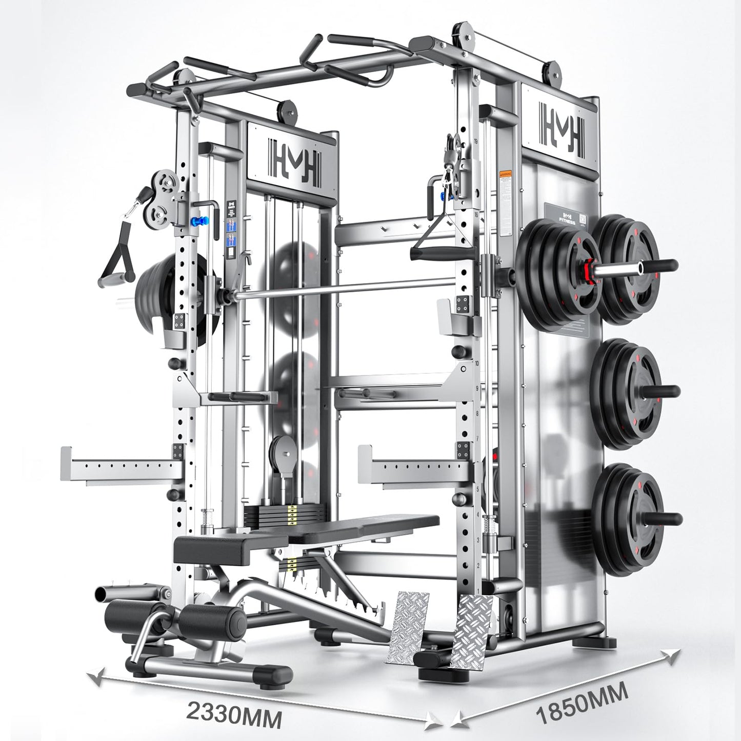 Strength Smith Machine Squat Rack Pull Up Bar Upper Body Strength Training Leg Developer Commercial Home Gym Strength Training (Smith Machine R8 PRO) (G8 Pro Package 3)