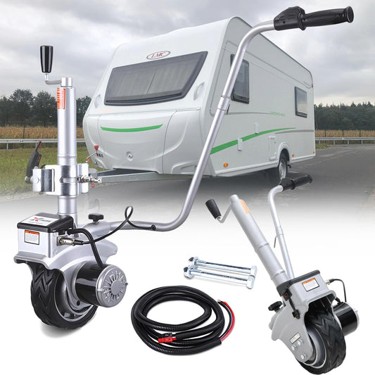 Electric Trailer Dolly, 5000lbs Towing Capacity, 350W 12V Trailer Jockey Wheel with 23 ft/min Moving Speed, 12.6''-16.5'' Adjustable Clamp Height, for Moving Trailer Caravan Boat