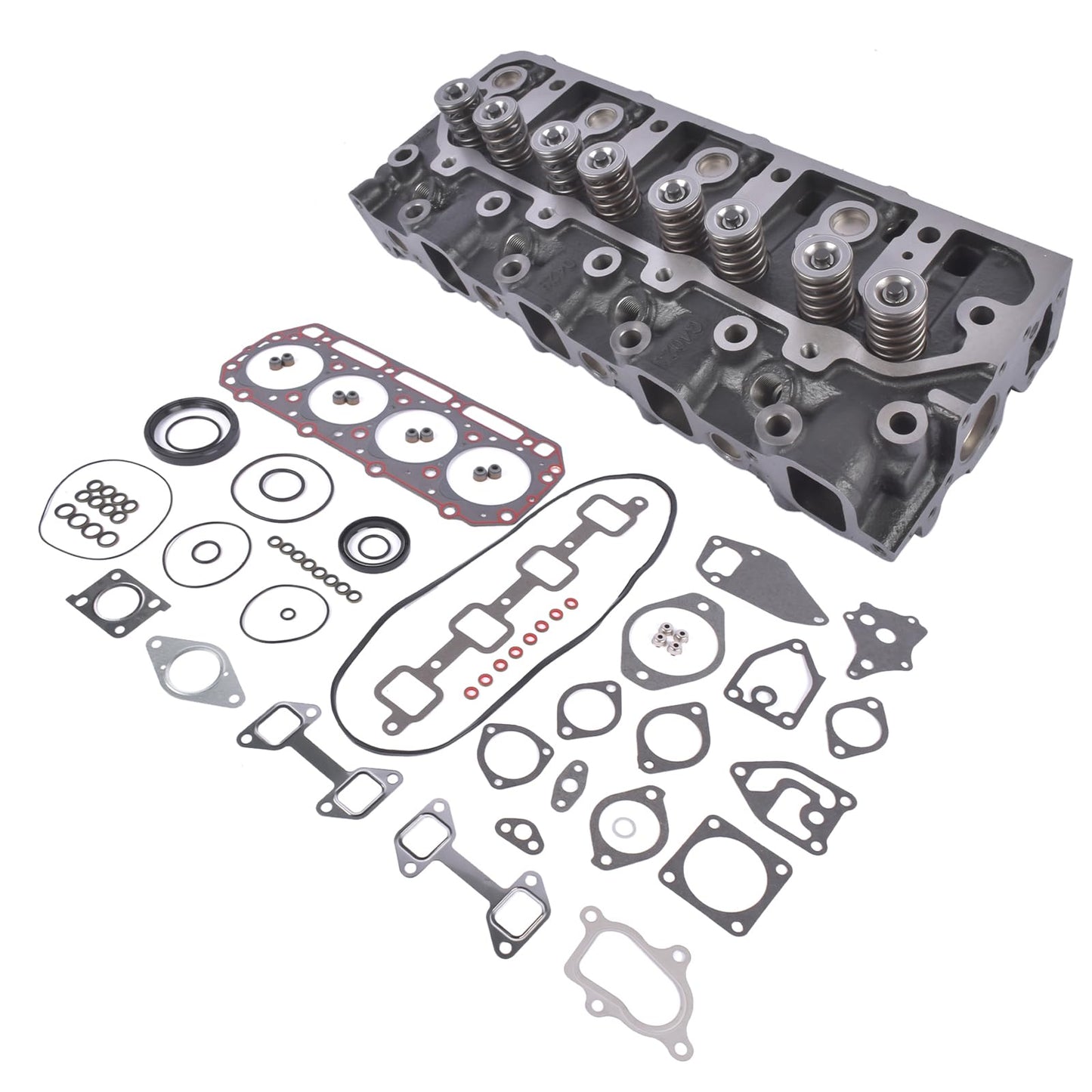 Cylinder Head and Gasket Set Fit for Cummins A2000 A2300 Engine Daewoo Forklift D20S D25S D30S, Overhaul Kit with OE 4900995 4900715 4900931