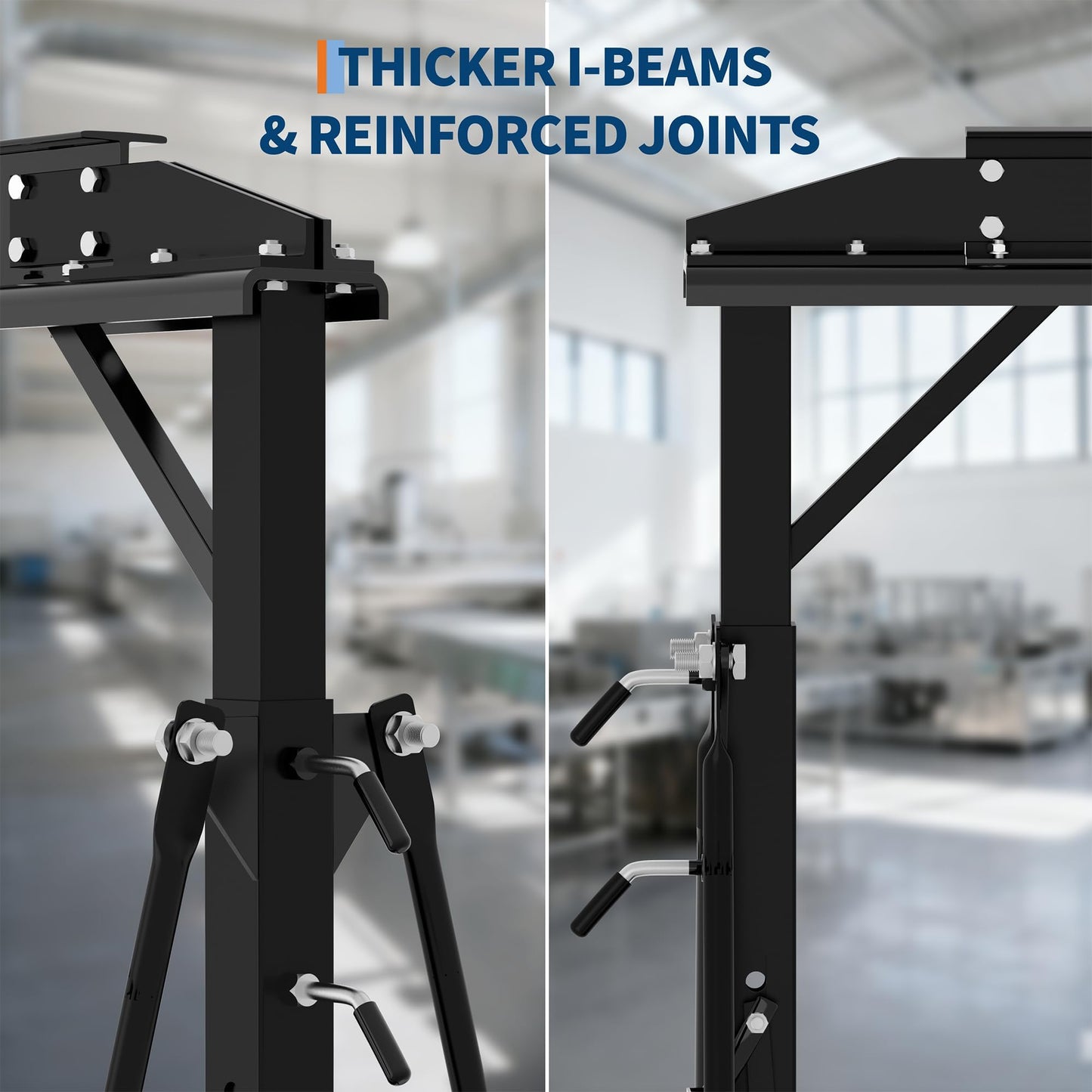 Adjustable Gantry Crane 1 Ton 2200 Lb, 12 Height Positions 97-141 in, Triangle Base a-Frame, Heavy Duty Steel i-Beam, Portable Lifting Crane for Warehouse, Shop, Construction