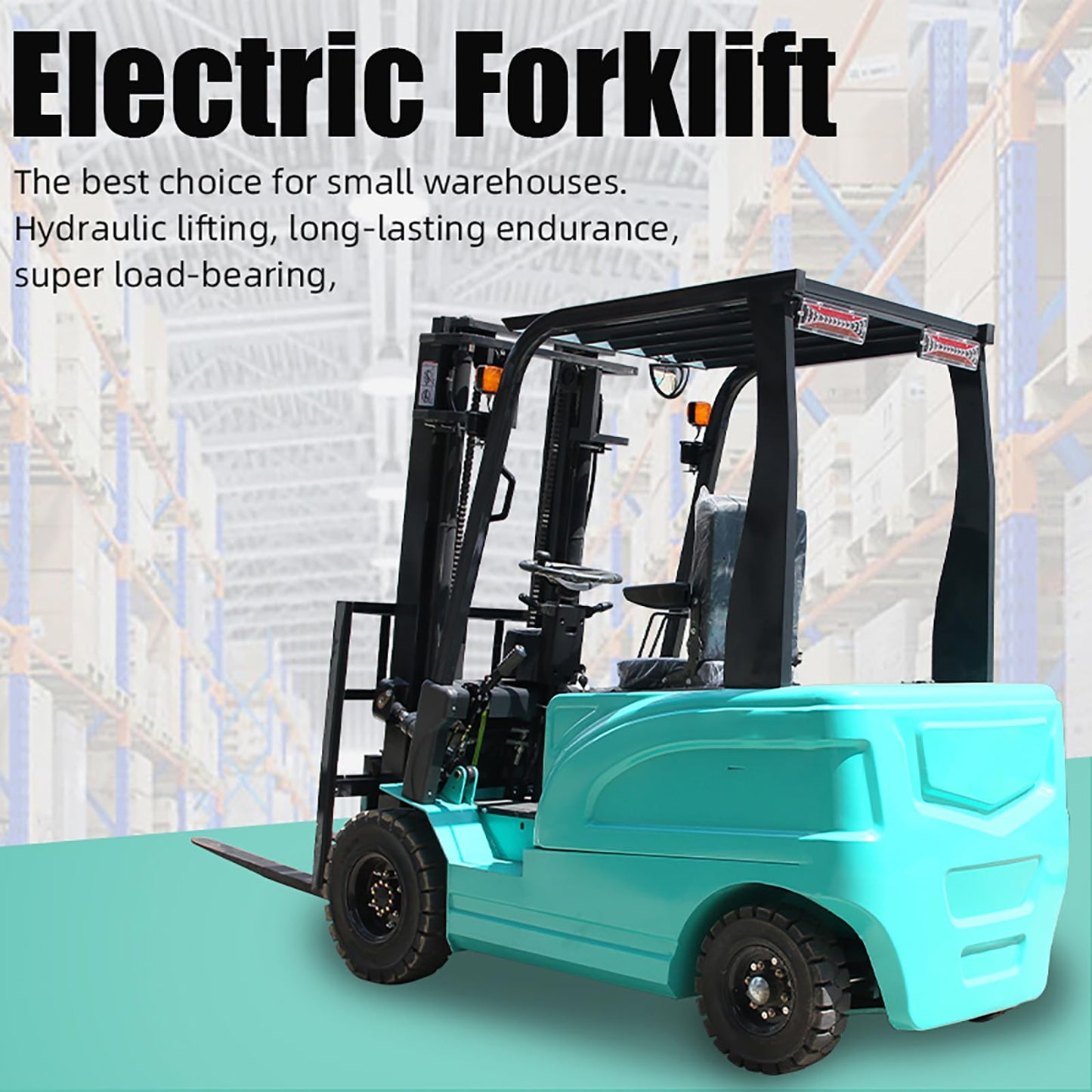 ATTACHXPRO 4-Wheel Electric Forklift Pallet Stacker 2 Ton/4000lbs Capacity Lead-Acid Battery Powered Heavy-Duty Industrial Material Handler for Warehouse Factory Logistics Operations in USA Stock