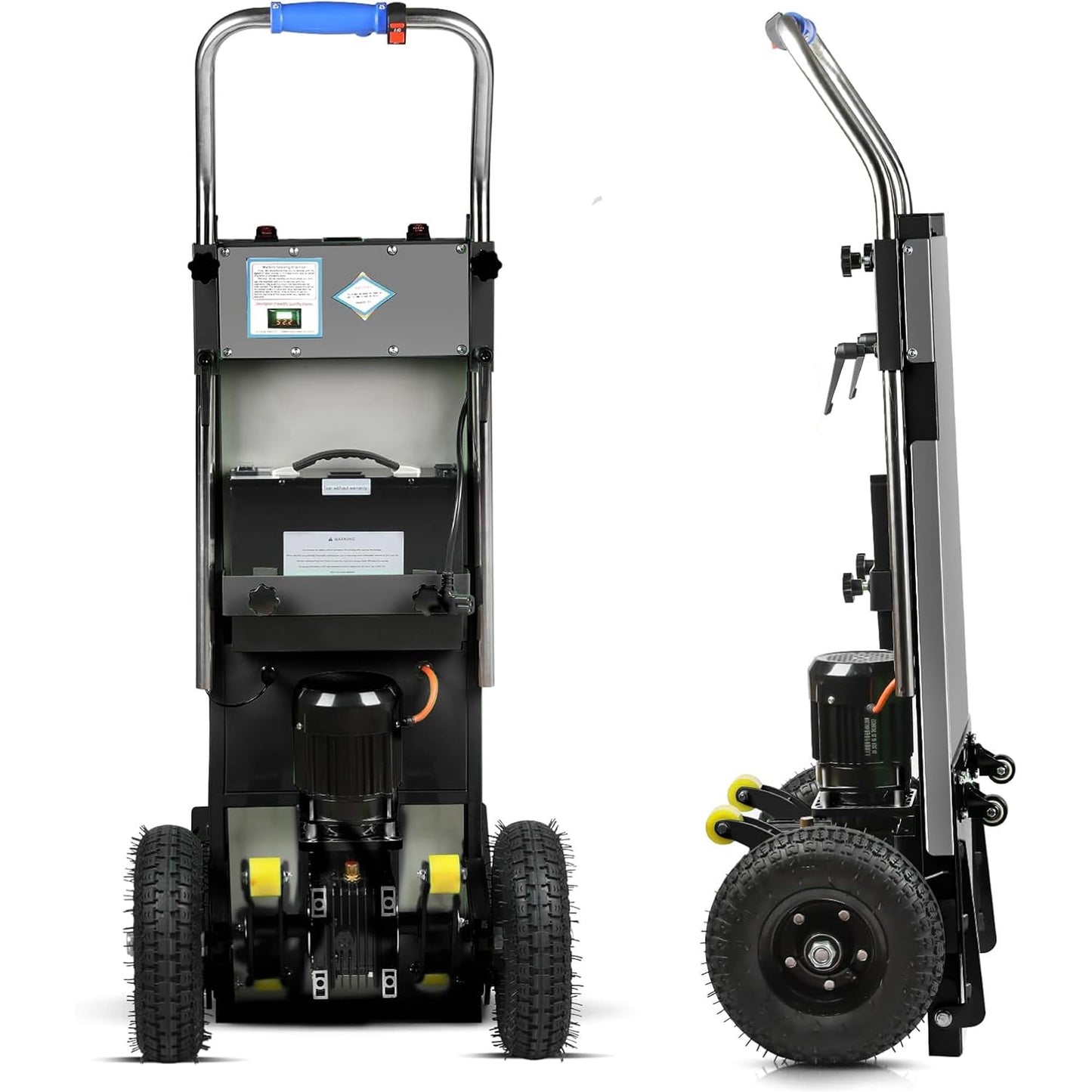 Electric Stair Climbing Dolly, Heavy Duty Stair Climber 900lbs Capacity 1250W Motorized Hand Truck with Ropes & Foldable Design for Moving Furniture Logistics