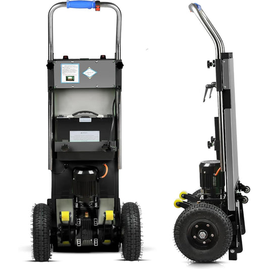 Electric Stair Climbing Dolly, Heavy Duty Stair Climber 900lbs Capacity 1250W Motorized Hand Truck with Ropes & Foldable Design for Moving Furniture Logistics