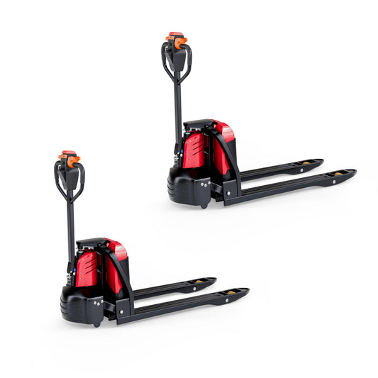 TEXLIFT Full Electric Power Pallet Jack – Standard Duty Pallet Lift Truck 4400 Lbs Capacity, 48” L x 27” W Fork Size, Plug-in 48V/20Ah Lithium Battery – Max Lift Height 8 Inch - 2 Pack