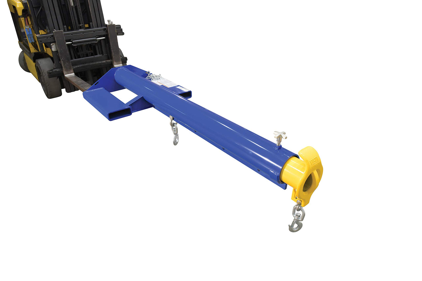 Vestil LM-EBT-6-24 Steel Economy Telescoping Lift Boom 24 In. Fork Pocket Center 6,000 Lb. Capacity Blue and Yellow