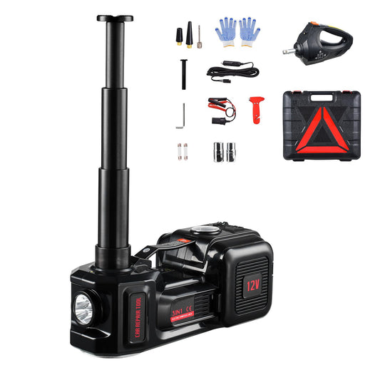 VEVOR Electric Car Jack, 5 Tons /11000 lbs, Scissor Jack with Built-in Inflator, 12V Tire Change Replacement with Impact Wrench & LED Light, Portable Jack kit for Sedan, SUV, Truck