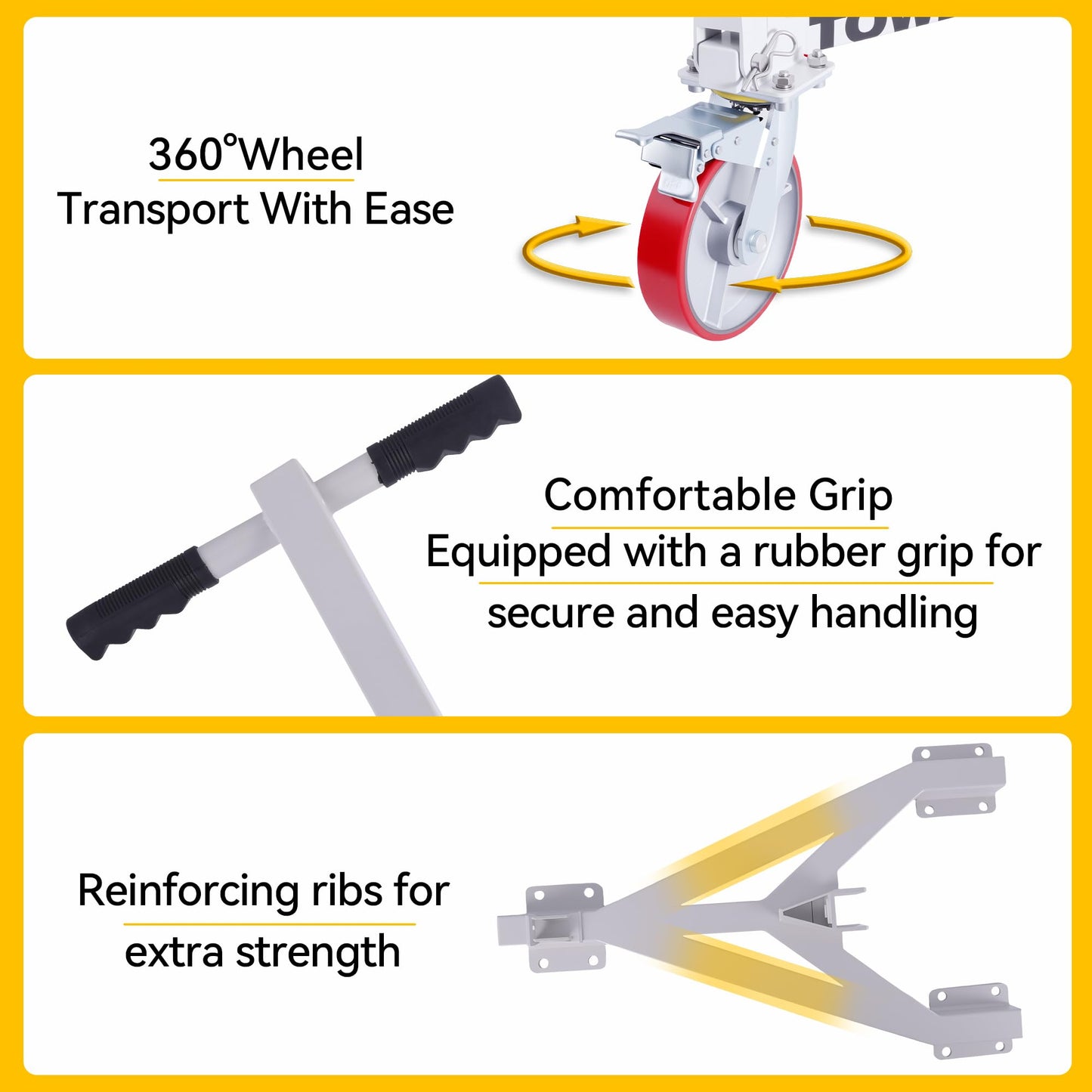 Trailer Mover Dolly 3,500 lb Tongue Weight Capacity for RV Boat Motorcycle Jetski 1-7/8 in Ball