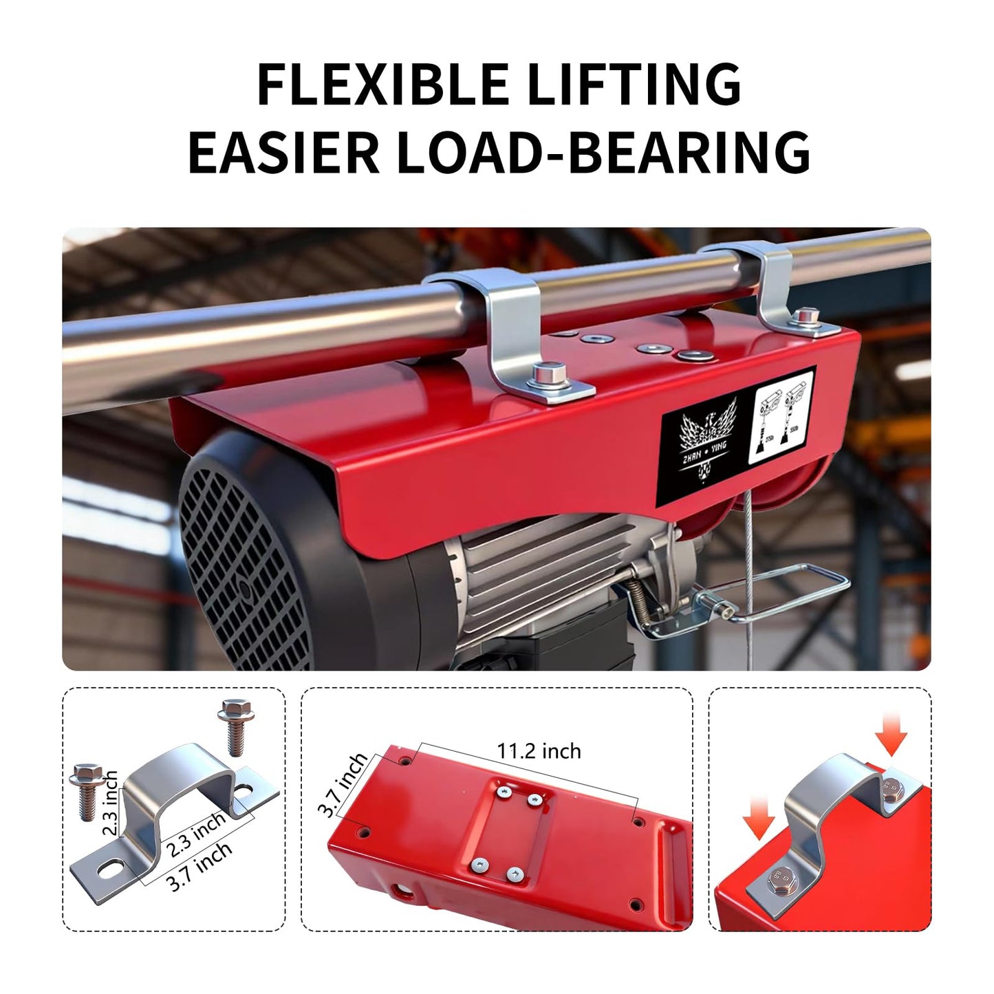 2200lbs Electric Hoist with Wireless Remote Control,110v Electric Hoist with Remote Control, 40ft/20ft Lifting Height & Motor, Lift Hoist for Factories Warehouses Construction Site Attic