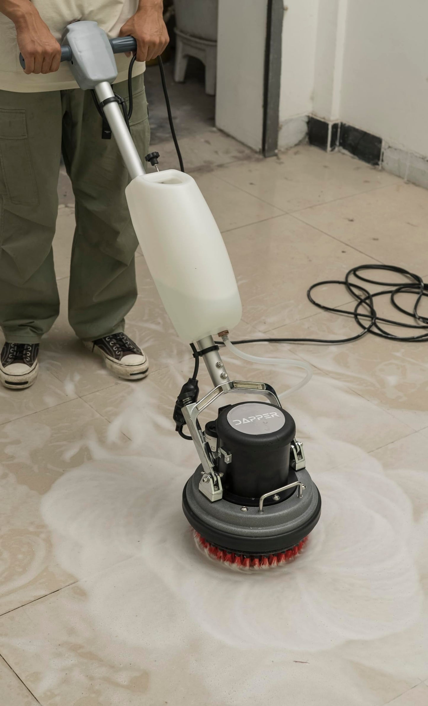 10" Heavy-duty Multi-Functional Floor Buffer Polisher Machine - Clean, Buff, Scrubb and Polish with Ease! Ideal for Carpets Too! Includes Optional Solution Tank, 2 Brushes and 3 Scouring Pads