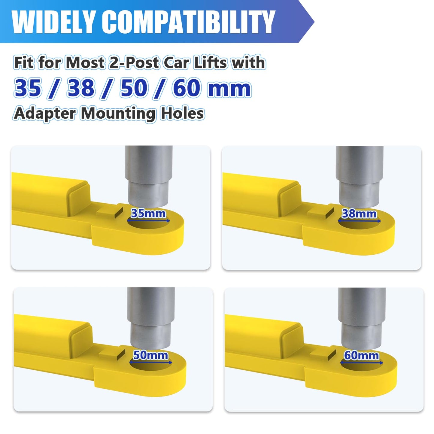 CreatAuto 24pcs 50mm Car Lift Adapter Kit, 2/2.5/3/3.5/4/4.5/5/5.5/6 Inch 9 in 1 Extension Stack Truck Adapter Kit, Fit for Most 2-Post Car Lift Bridge Jack Support, Fit for Rotary 2-Post Lift