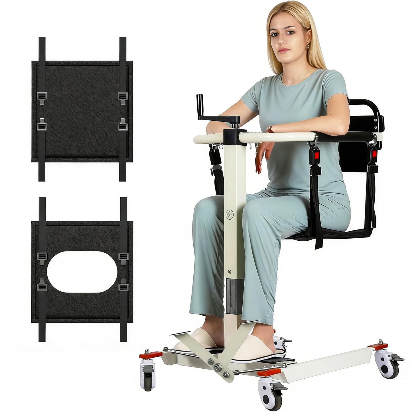 Patient Lift Transfer Chair, Transfer Lift Chair for Disabled, Portable Car Transfer Lift Bed to Wheelchair Transfer Devices, Transfer Chair for Elderly & Disabled (B)