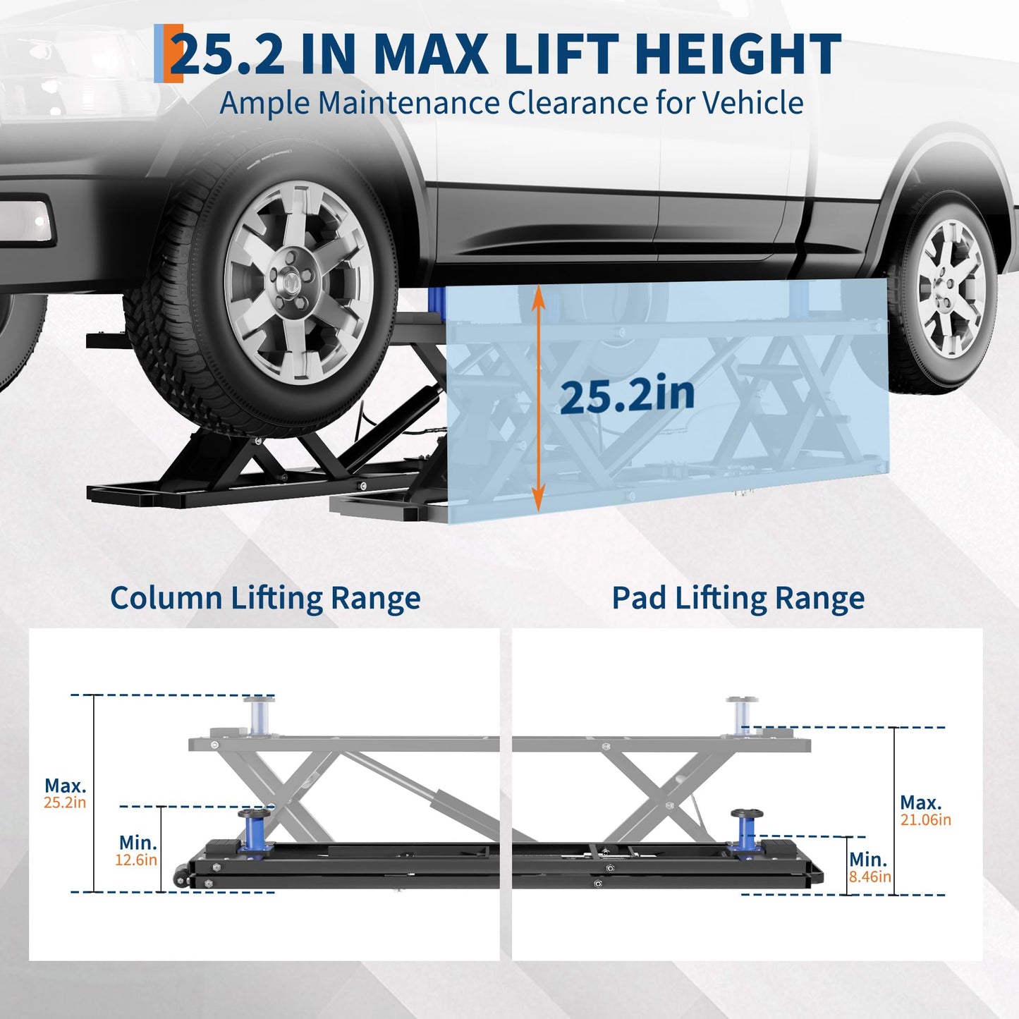 GarveeTech Portable Car Lift 5000 LBS Capacity, Low Profile Hydraulic Quick Jack with Extension Plates & Wheels, Quick Jack Car Lift with Dual Safety Lock for Home Garage Vehicle Maintenance