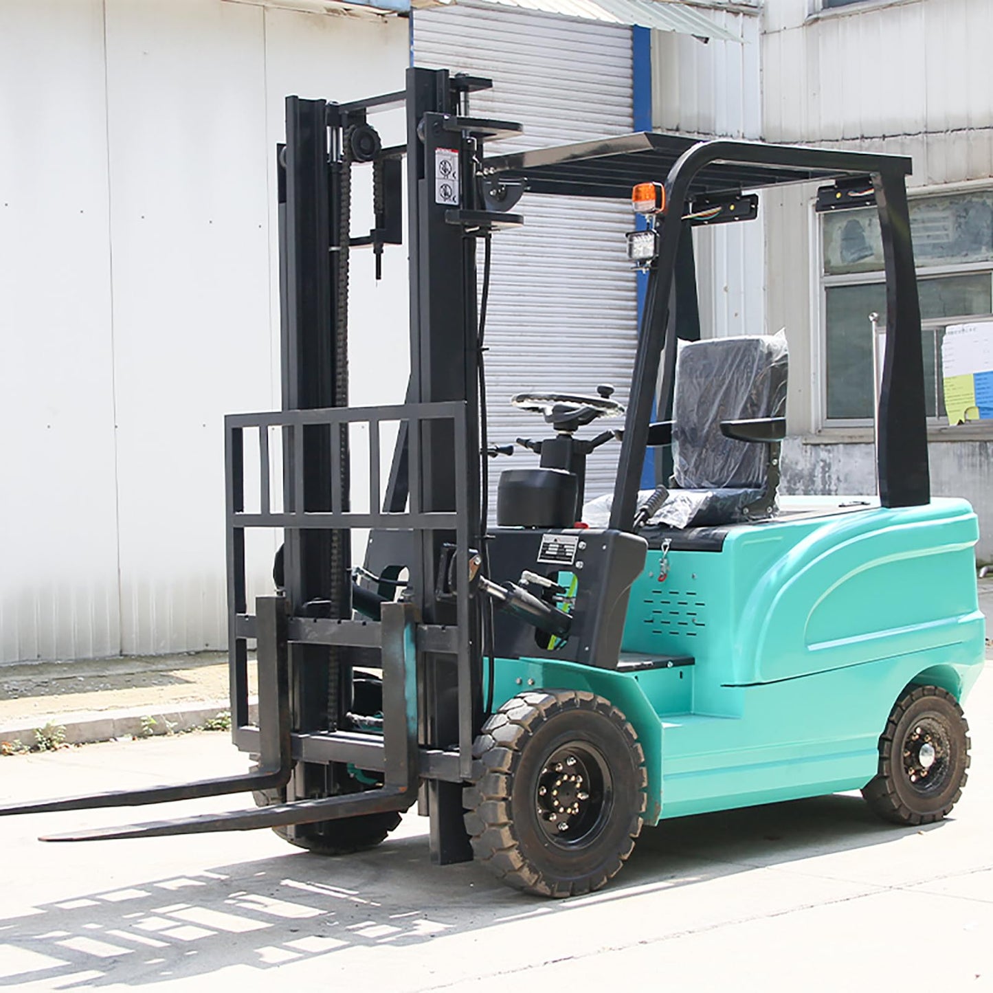 ATTACHXPRO 4-Wheel Electric Forklift Pallet Stacker 2 Ton/4000lbs Capacity Lead-Acid Battery Powered Heavy-Duty Industrial Material Handler for Warehouse Factory Logistics Operations in USA Stock