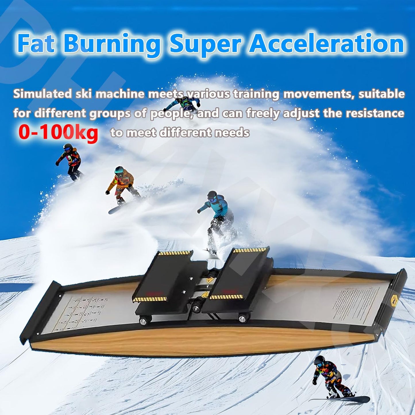 Ski Simulator,Indoor Ski 3D Cross Trainer,Ski Exercise Machine,Waist Training Ski Simulator,Board Exercise Machine,150kg Load,for Waist,Abdomen and Leg Training