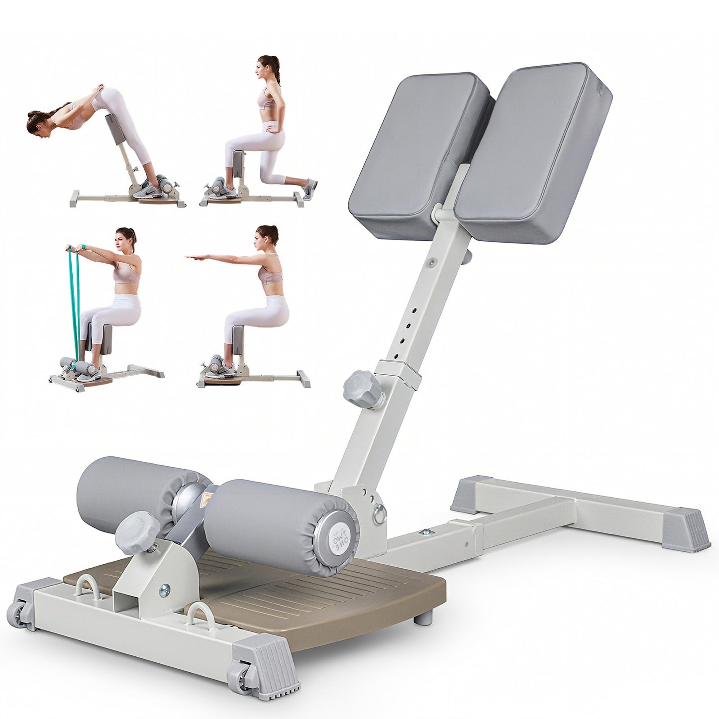 leikefitness Sissy Squat Machine, Deluxe Multi-Function Deep Sissy Squat Bench Workout Station, Leg Exercise Machine for Home Gym (Beige-8300)