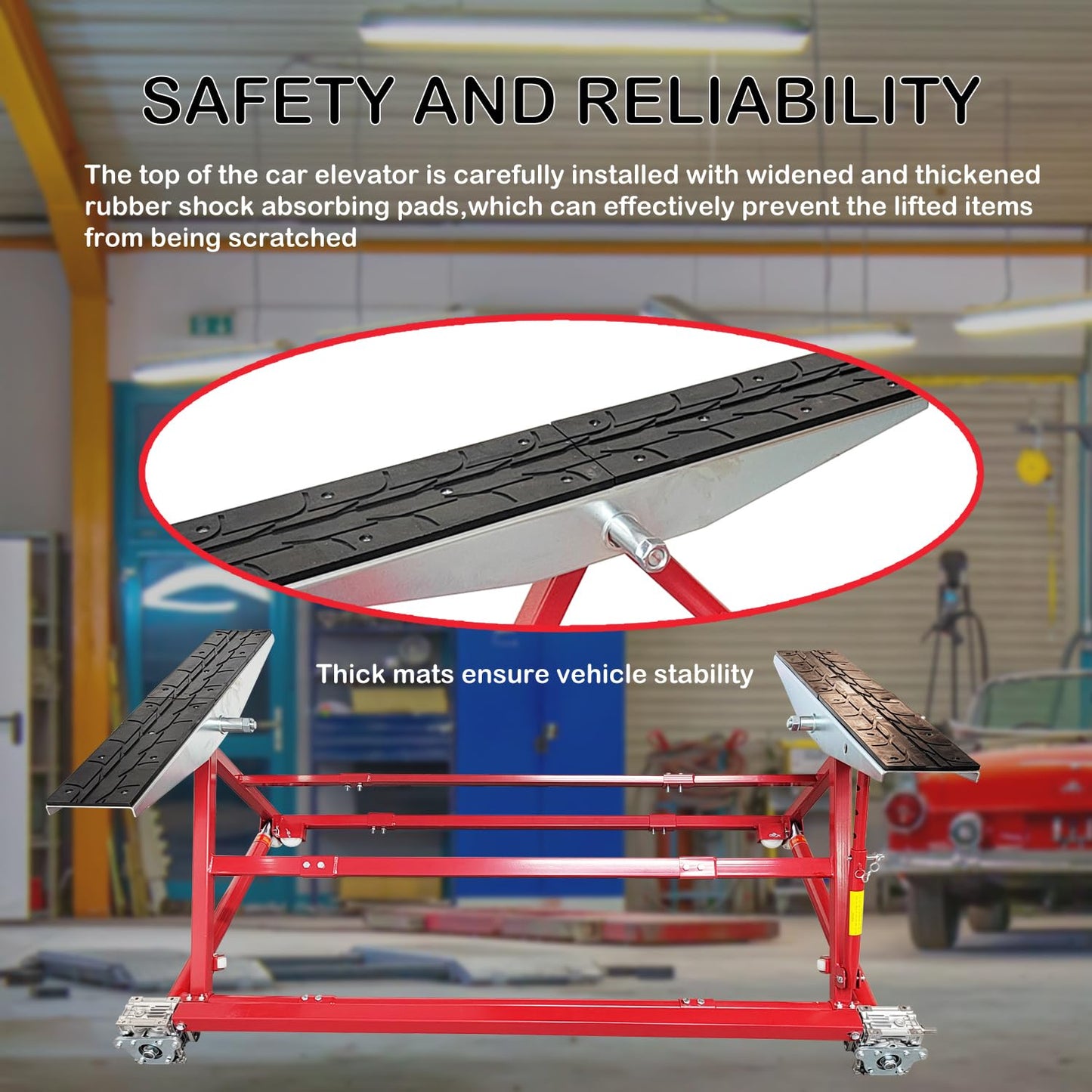 HayWHNKN Portable Car Lift 3306LBS Car Auto Scissor Lift Dual Workbench Car Lifter for Home Garages Stores