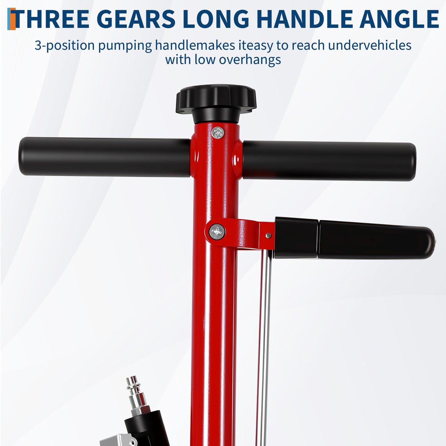 35 Ton Air Hydraulic Floor Jack for Heavy Duty Trucks & Tractors – 77,000 LBS Capacity, Low Profile (10"-21.19"), 4 Adapters (10/25/60/100mm), 46" Adjustable Handle – Dual Power (Air/Hydraulic)