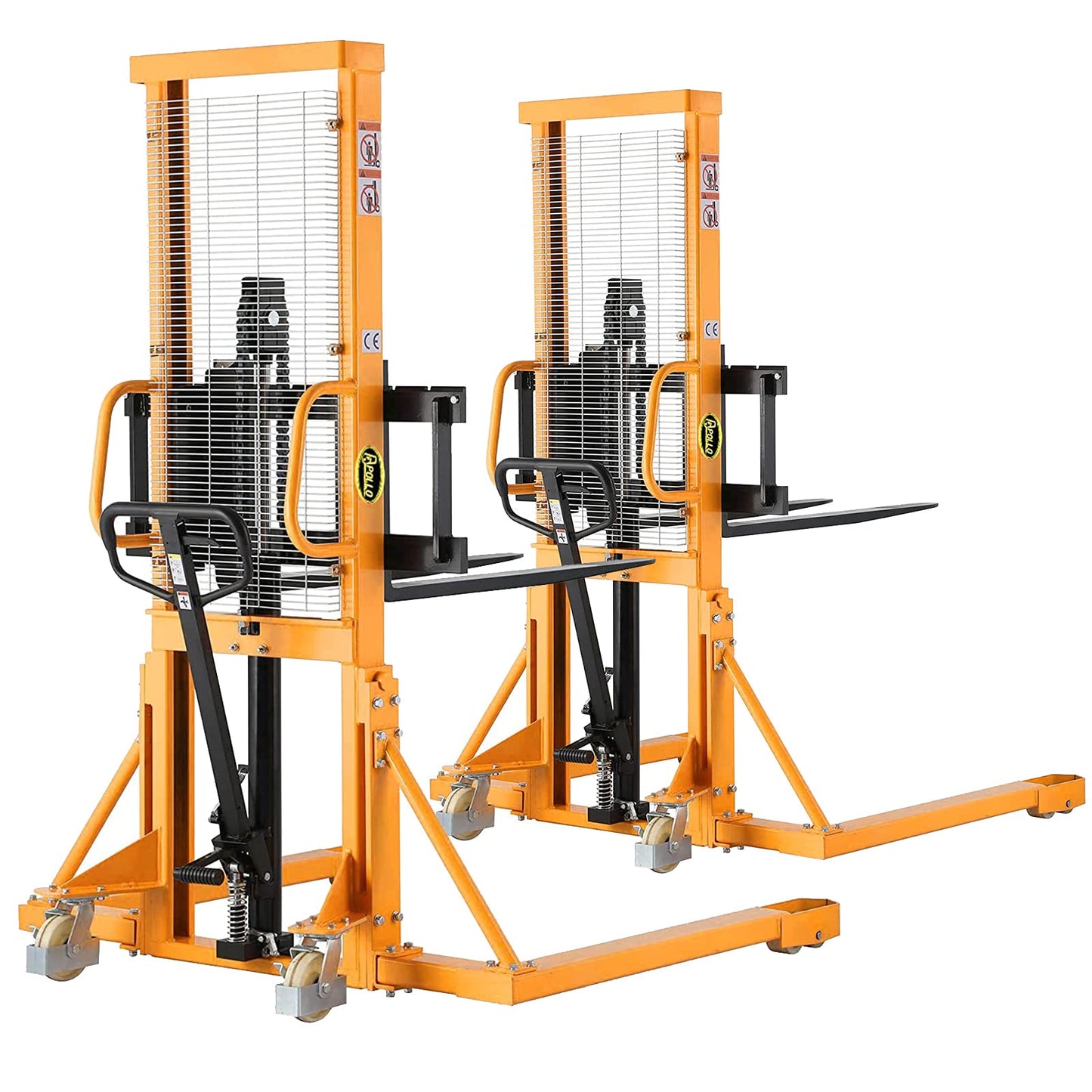 APOLLOLIFT Manual Forklift Pallet Straddle Legs Stacker Material Lifter 63" Lifting Height 2200lbs Max.Capacity-2PCS