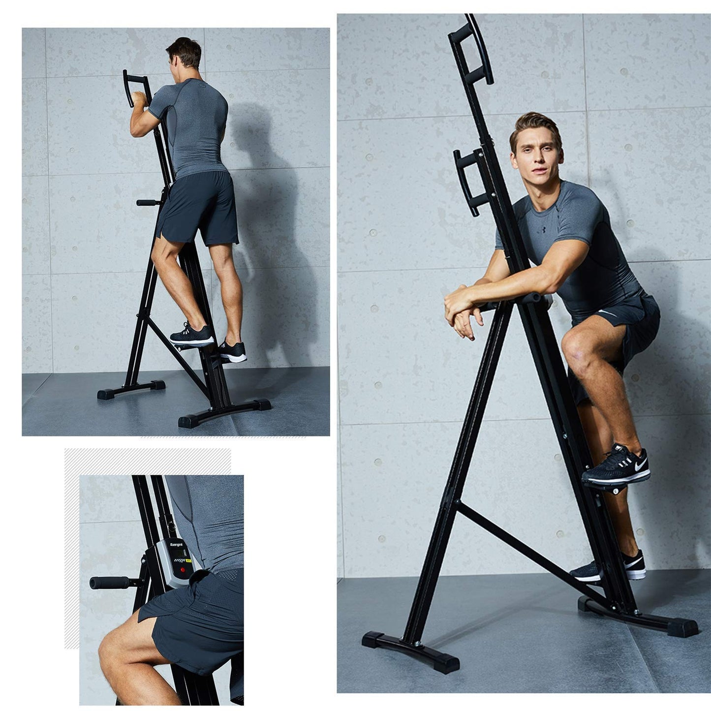 Foldable Stair Stepper Adjustable Step Machine Vertical Climber Exercise Fitness Equipment for Home Gym Cardio Climbing