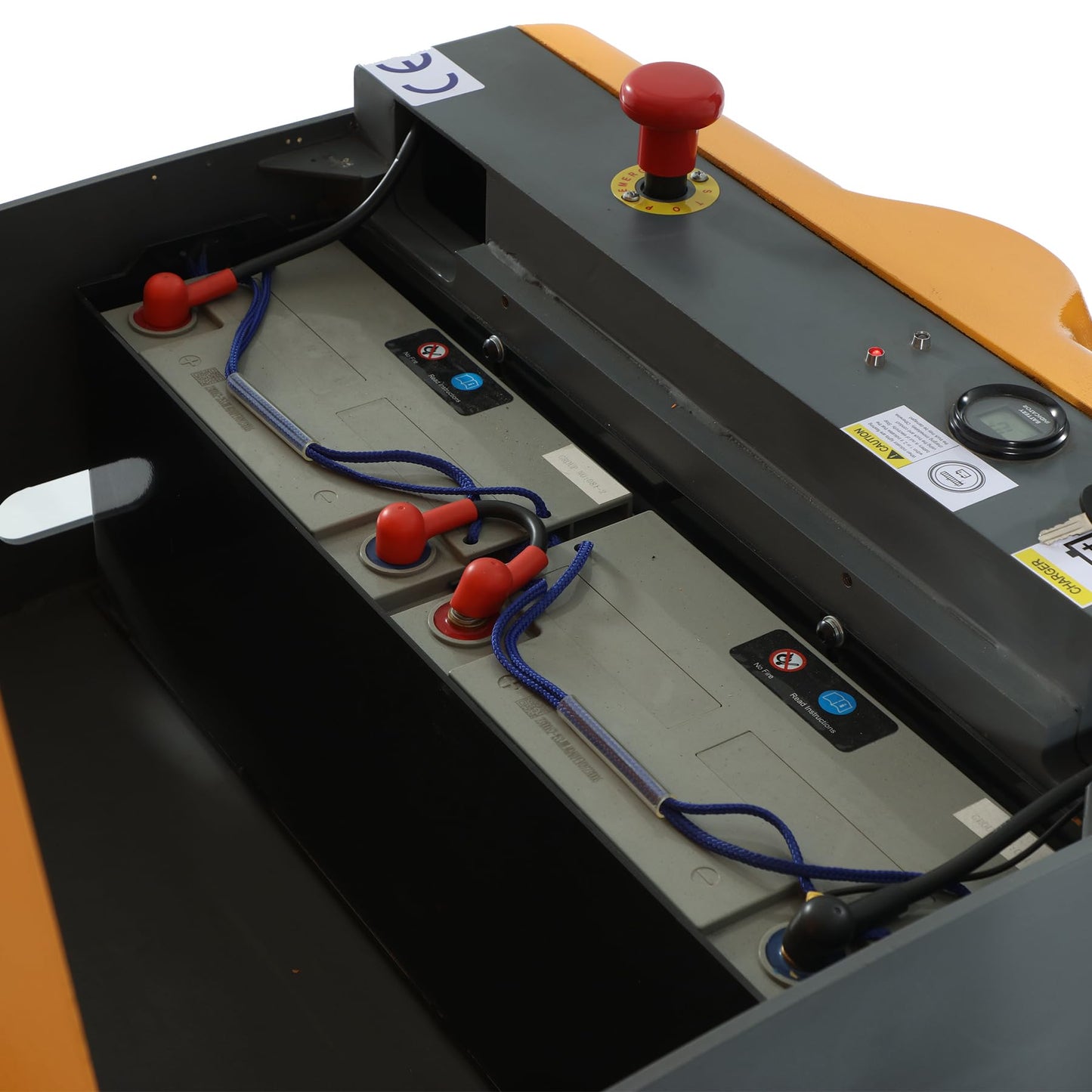Apollo Full Electric Pallet Stacker, Counterbalanced Forklift, 3300 Lb. Capacity Material Lift, 118" Lifting Height Powered Pallet Lifter with Straddle Forks