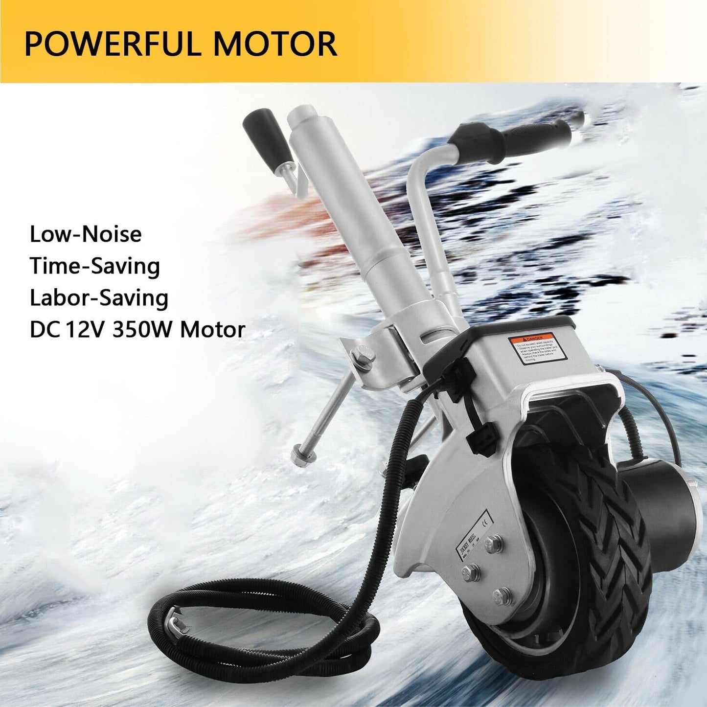NYTFHMS Heavy Duty Marine Swivel Trailer Jack - Electric Trailer Dolly, Max Load 5000Lbs, Trailer Mover Motorized 12V/350W Trailer Jack, Power Mover Maneuver Trailer B,5000lbs