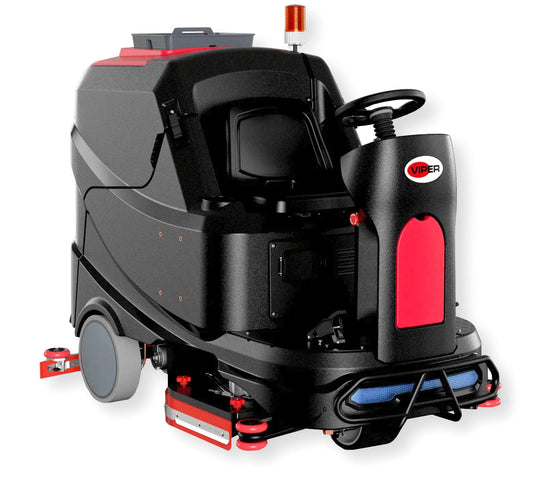 AS1050R 39" Ride-On Floor Scrubber, 53 Gal Tanks, Shelf Charger, Pad Drivers & Brushes, 44.5" Squeegee Assembly, Commercial Hard Floor Cleaning Machine