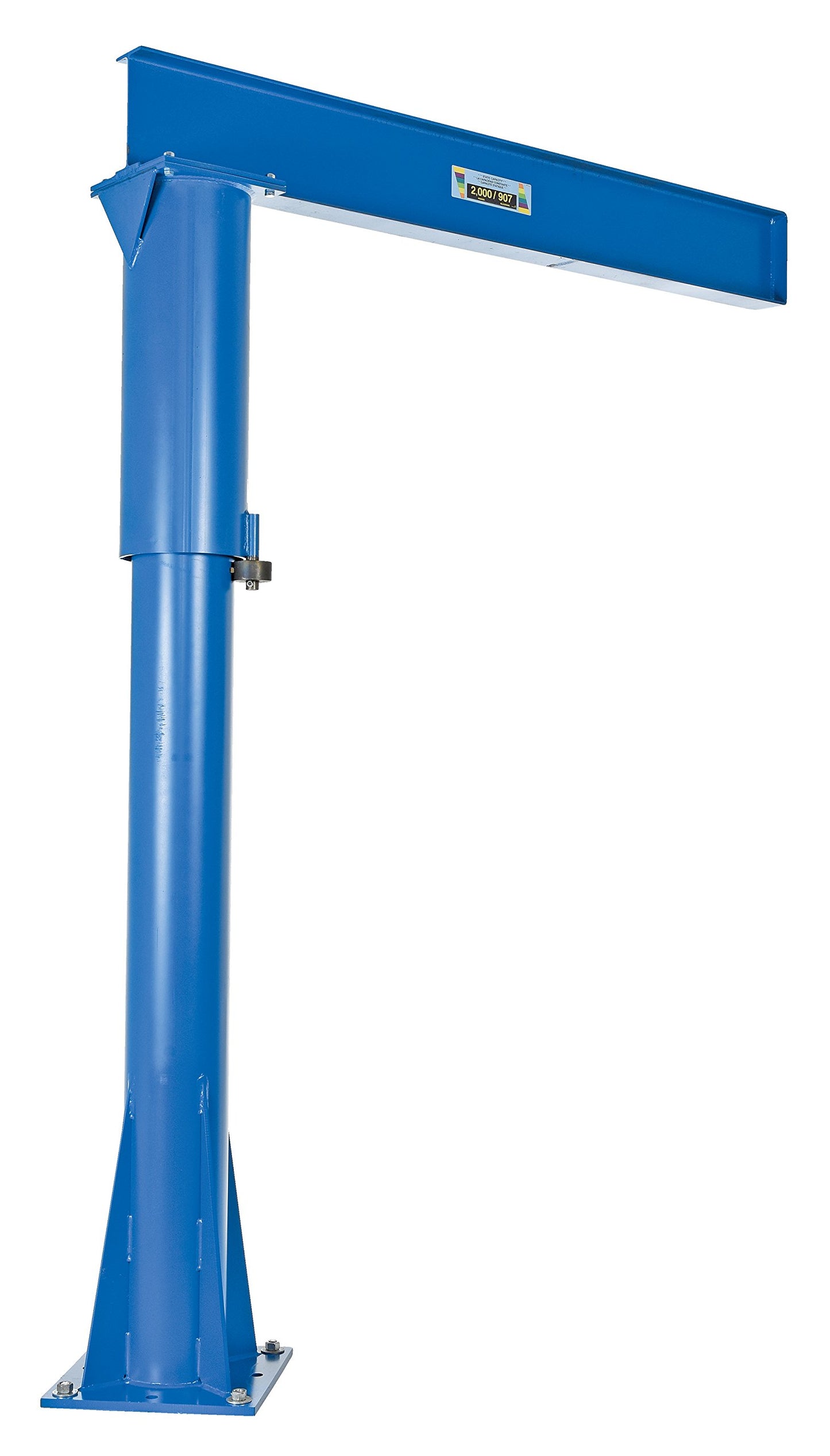 Vestil JIB-FM-20 Steel Floor Mounted Jib 80 in. I-Beam 2000 Lb. Capacity Blue