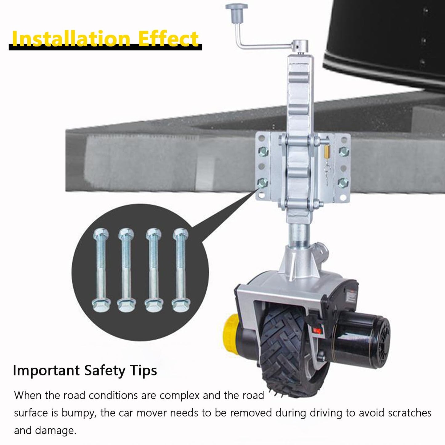Electric Trailer Mover, Heavy-Duty Trailer Dolly for 6000 lbs Capacity, 600 lbs Tongue Weight, 22 ft/min Speed, Ideal for Caravans, Boats, and Trailers