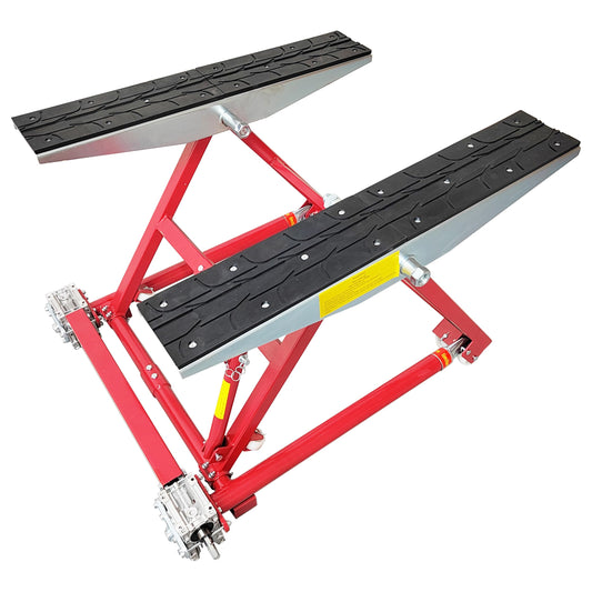 TECHTONGDA Portable Car Lifter Dual Workbench Auto Scissor Lift, Three Adjustable Sizes 4400LBS Load Capacity for Automotive Garages Repair Centers