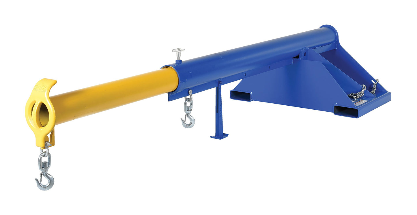 Vestil LM-1T-4-36 Steel Telescoping Lift Boom 36 In. Fork Pocket Center 4,000 Lb. Capacity Blue and Yellow