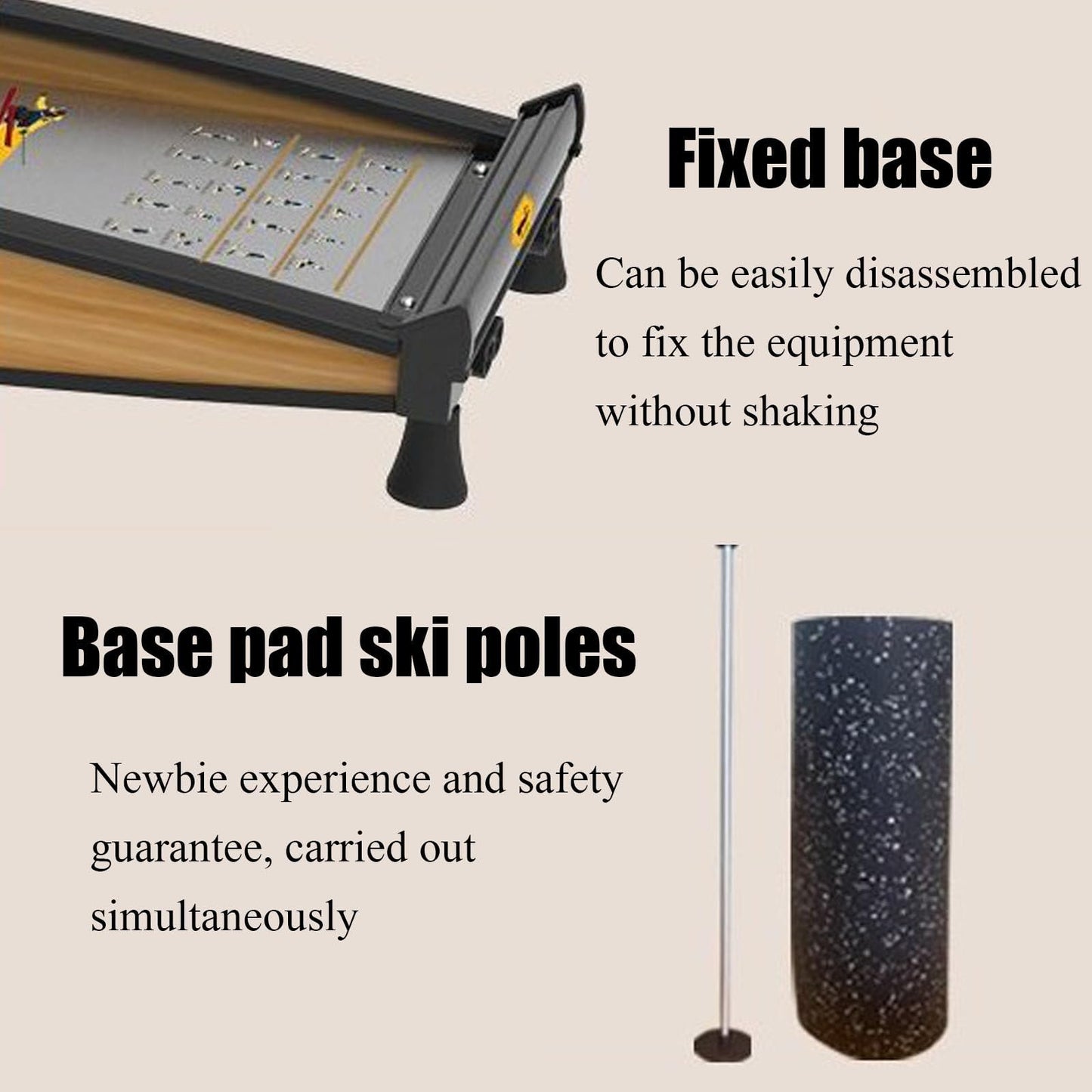 Ski Machine for Glutes Workout - Indoor Aerobic Fitness Equipment for Home Exercise, Body Balance Training, and Waist Training Simulator