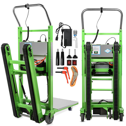 Electric Stair Climbing Dolly, 1250W Electric Stair Climbing Hand Truck, 900lbs Load Capacity, 3 Mode Folding Stair Climber Hand Trucks with Telescopic Handle for Moving Furniture (Green/Track)