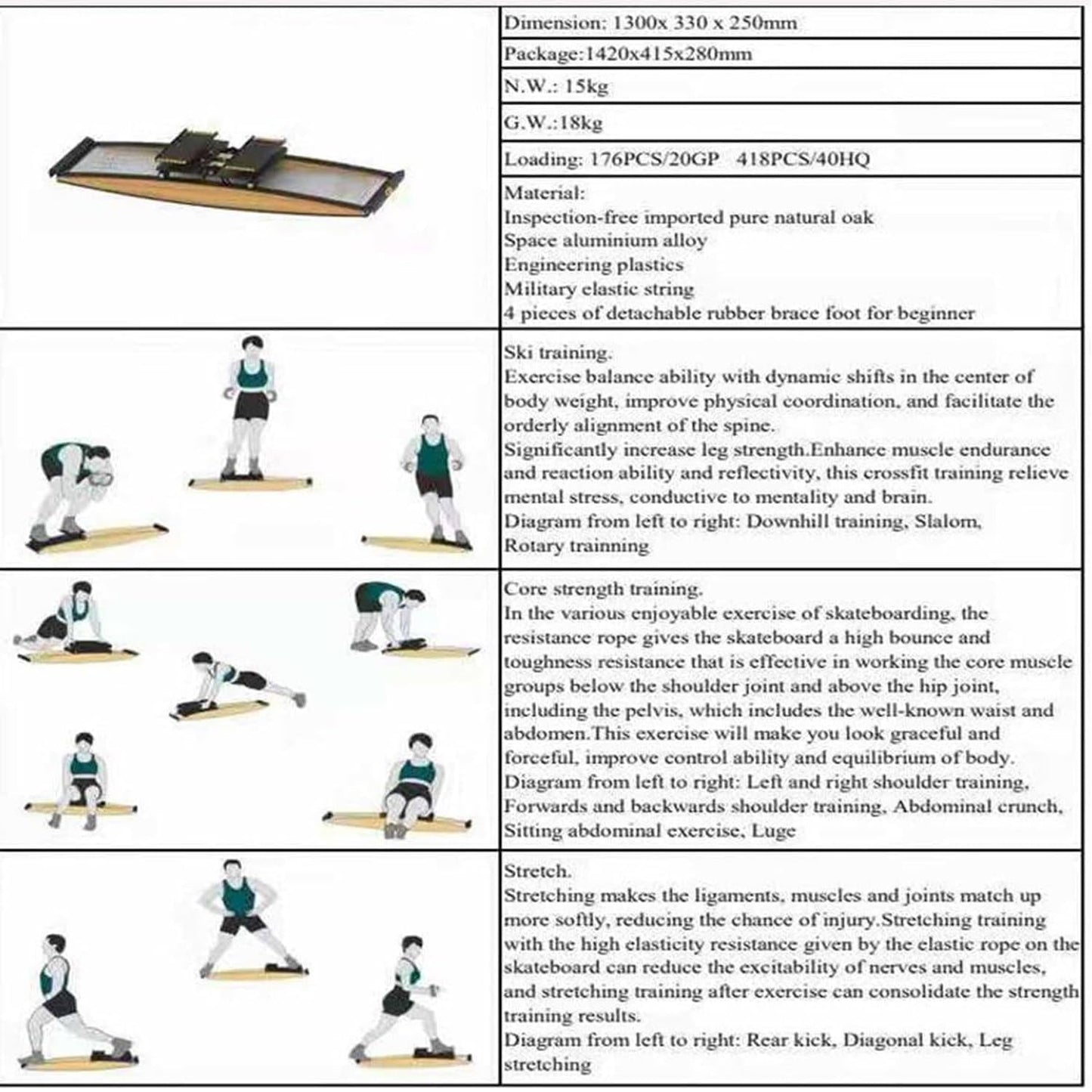 Professional Indoor Ski Machine,Ski Exercise Machine w/0-100kg Adjustable Resistance,Cardio Exercise Machine for Indoor Beginner Gym
