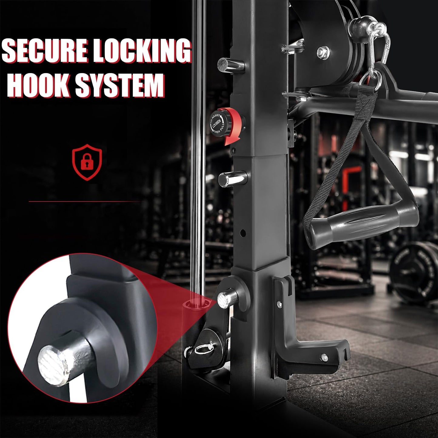 Smith Machine with Bench, Chest Fly and Leg Press, Dual 313 lb Weight Stacks, All in One Home Gym with Power Cage, Cable Pulley and LAT Pulldown for Full Body Strength Training