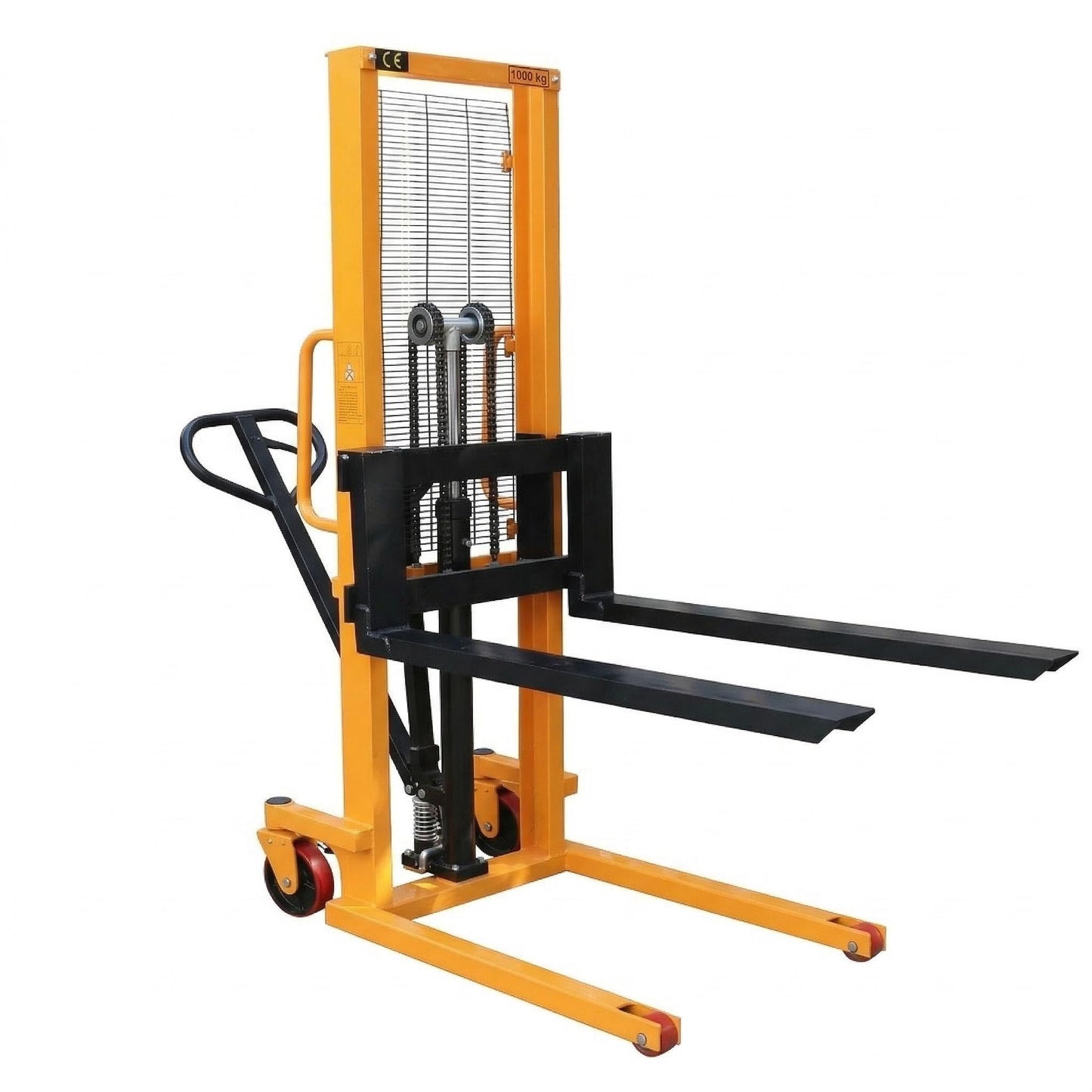 Amarite 2200lbs Manual Hydraulic Stacker - Open Bottom Pallets Only - 63" Lift Height Manual Pallet Stacker with Adjustable Forks