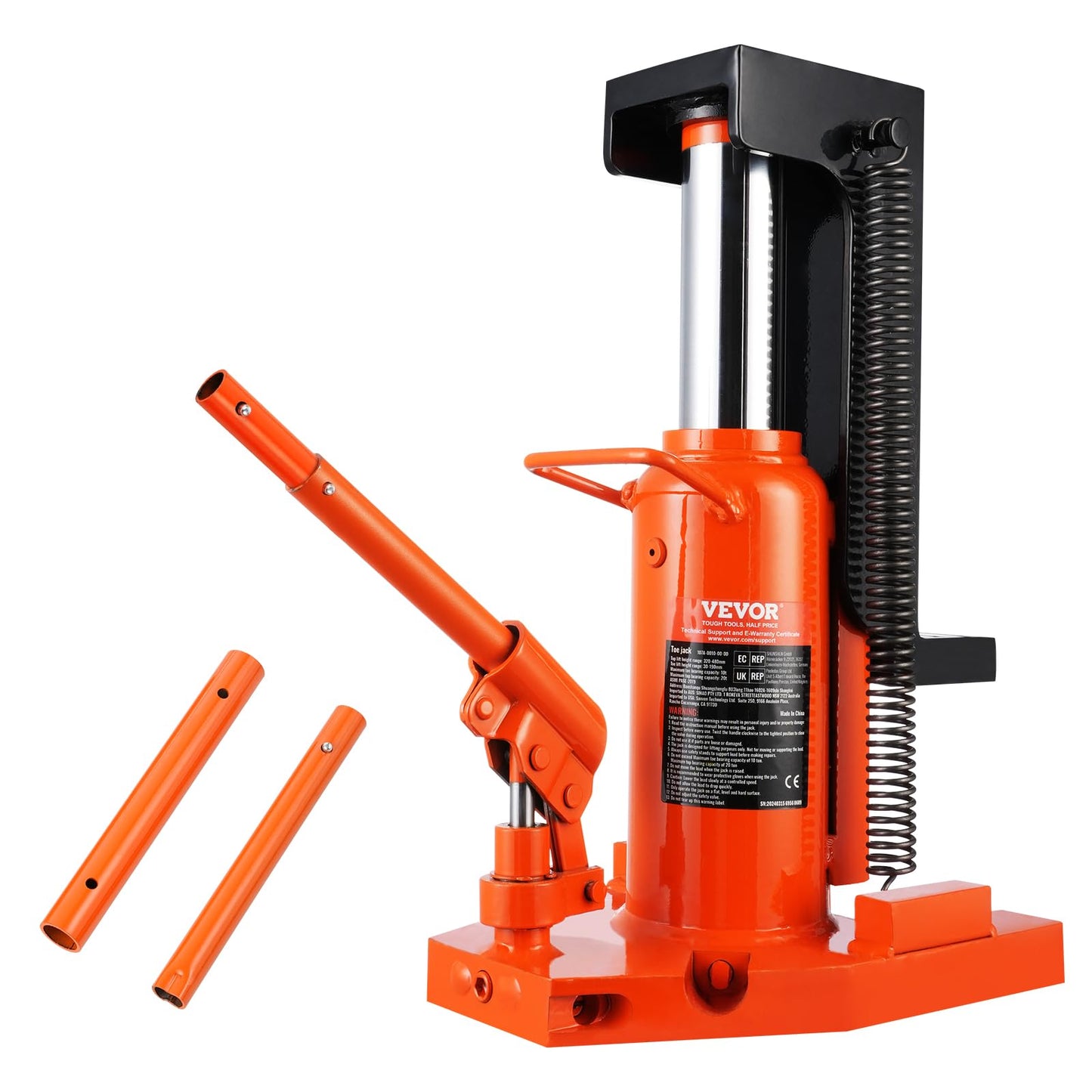 VEVOR Hydraulic Toe Jack, 5 Ton On Toe Toe Jack Lift, 10 Ton On Top Lift Capacity Machine Jack, 0.8-6.8 in Toe Height, 11.3-17.3 in Top Height, Air Hydraulic Claw Jack for Machinery, Industry