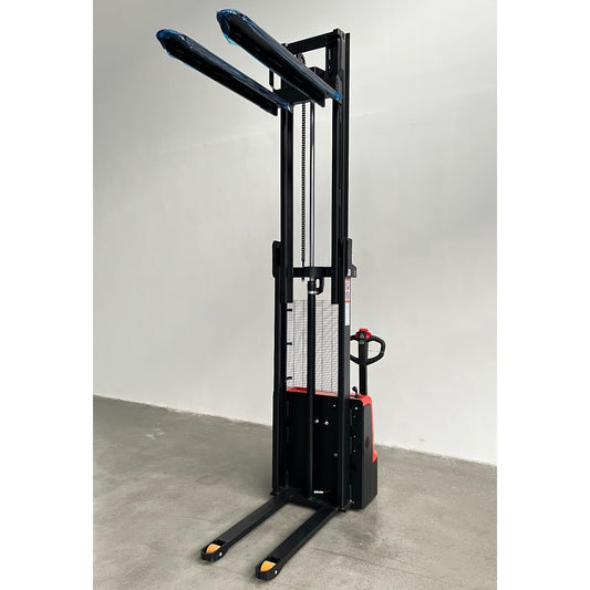 Electric Pallet Lift Support Truck, Battery Powered Forklift Stacker Equipment, Walk Behind Hydraulic Stacking Machine, Warehouse Material Handling Equipment, Pallet Lifting System