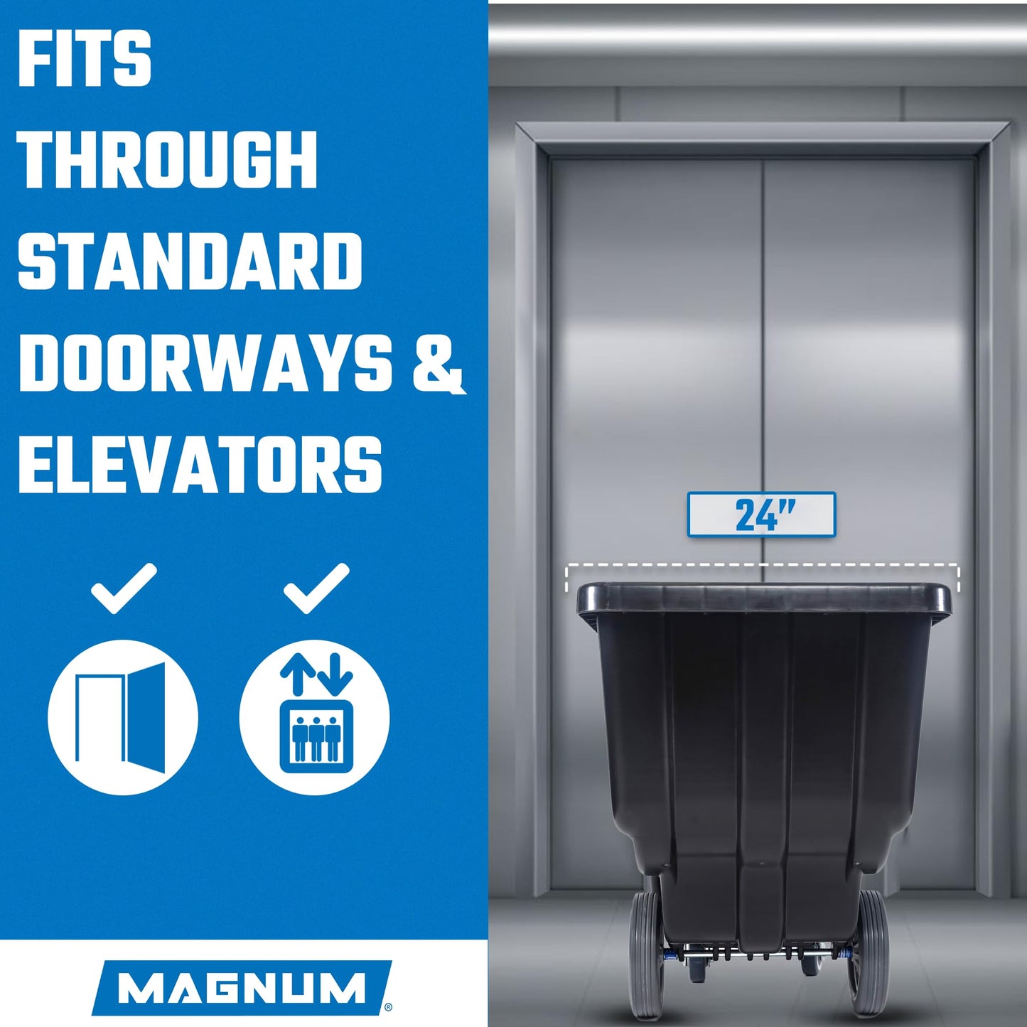 Magnum Tilt Truck, 1/2 Cu. Yd. Capacity Dump Cart with Heavy Duty 12” Wheels & 5” Casters for Handling, Transporting on Construction Jobsites, 750 lbs, Trash Cart with Wheels DUC12A-02PK (2-Pack)