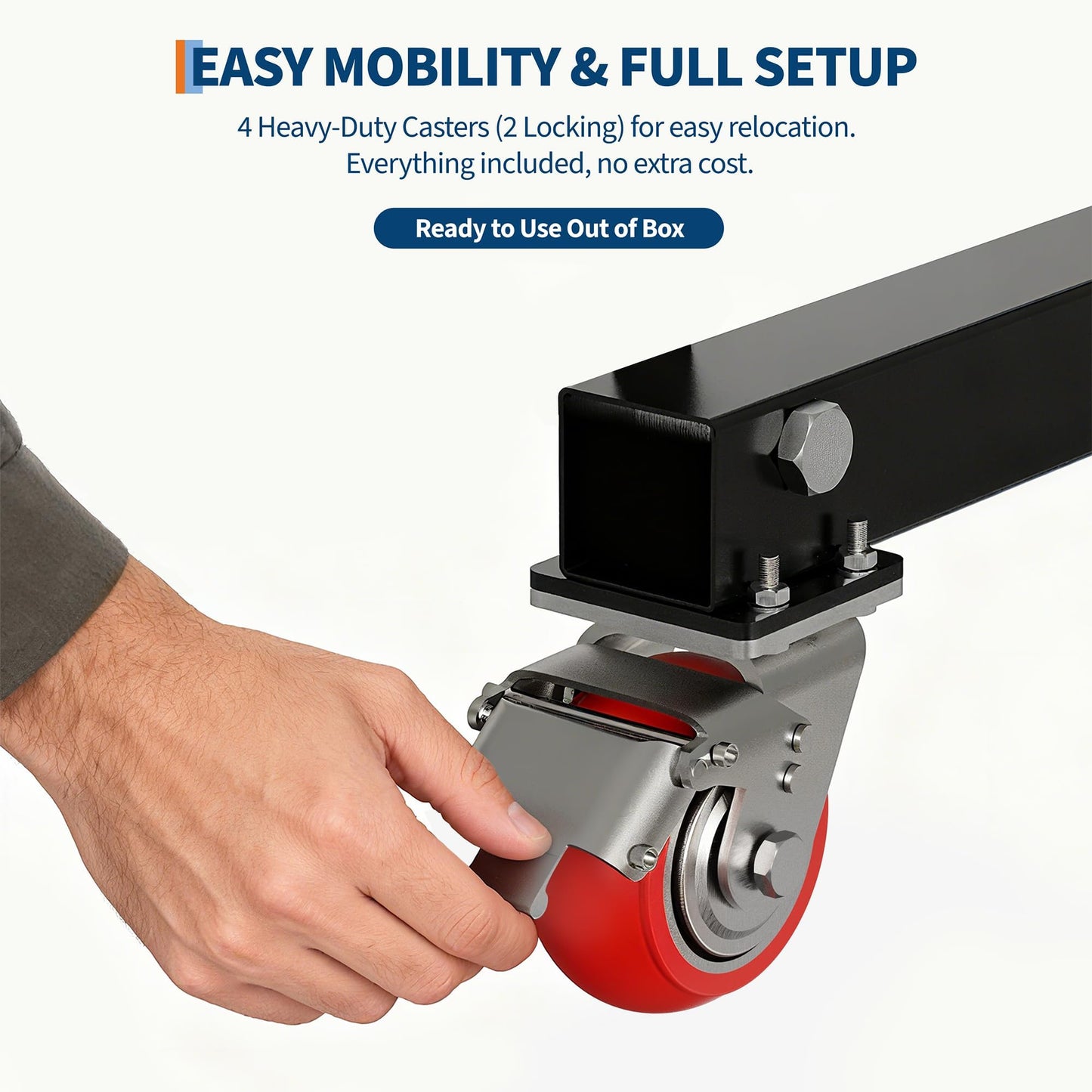Adjustable Gantry Crane 1 Ton 2200 Lb, 12 Height Positions 97-141 in, Triangle Base a-Frame, Heavy Duty Steel i-Beam, Portable Lifting Crane for Warehouse, Shop, Construction